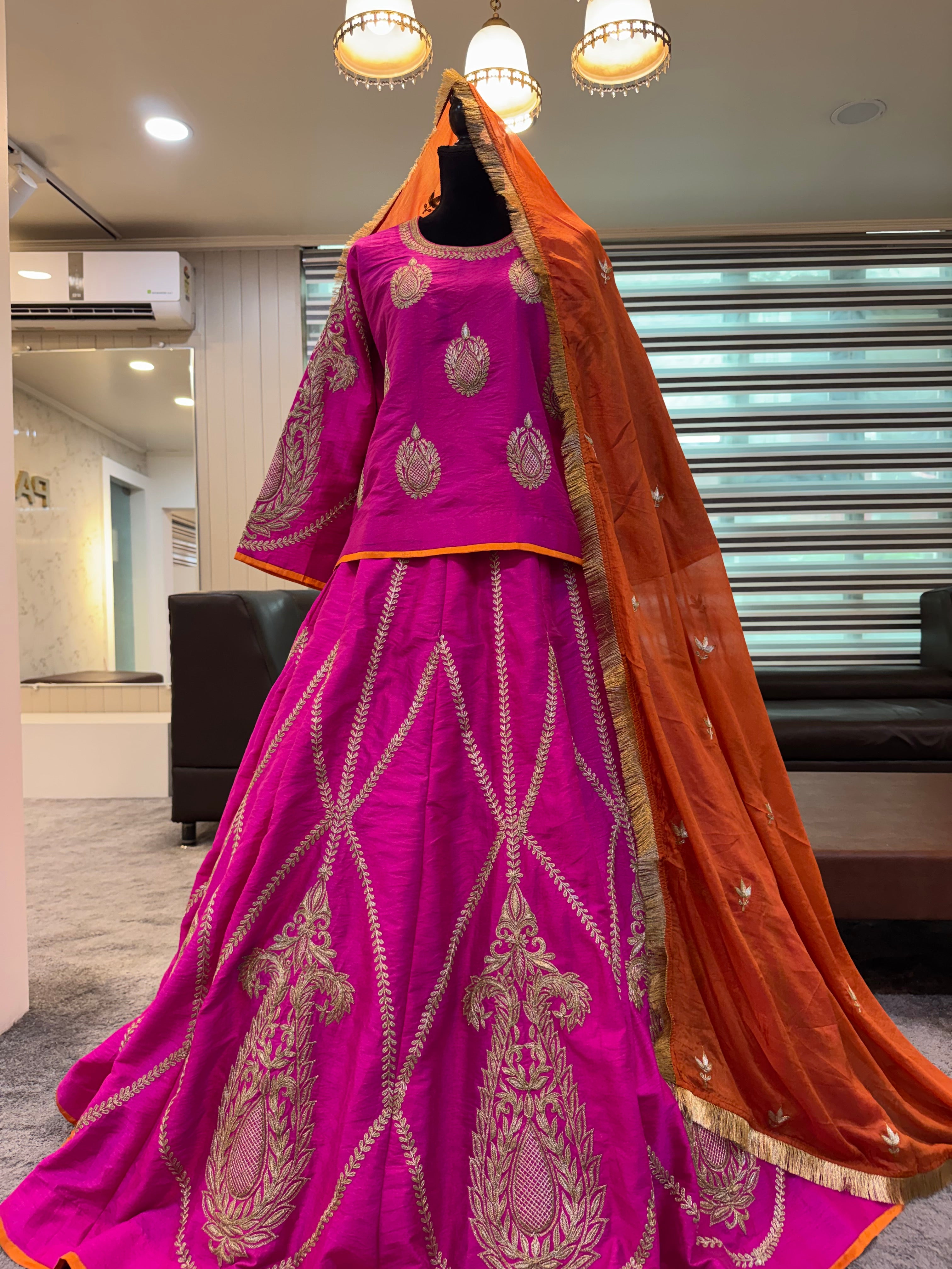 Tillawork lehanga hot pink