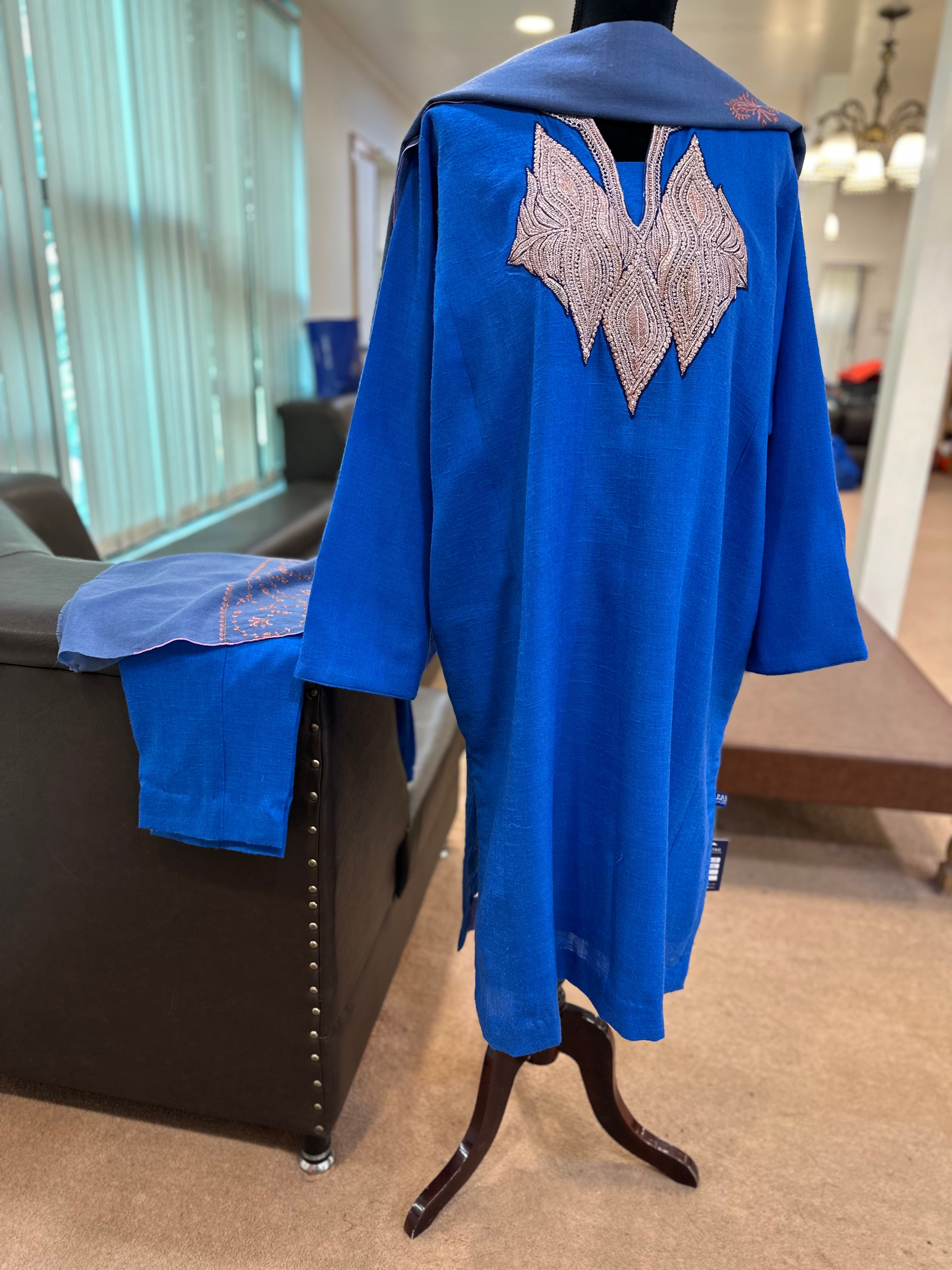 Purepashmina blend handtilla pheran set pwb481