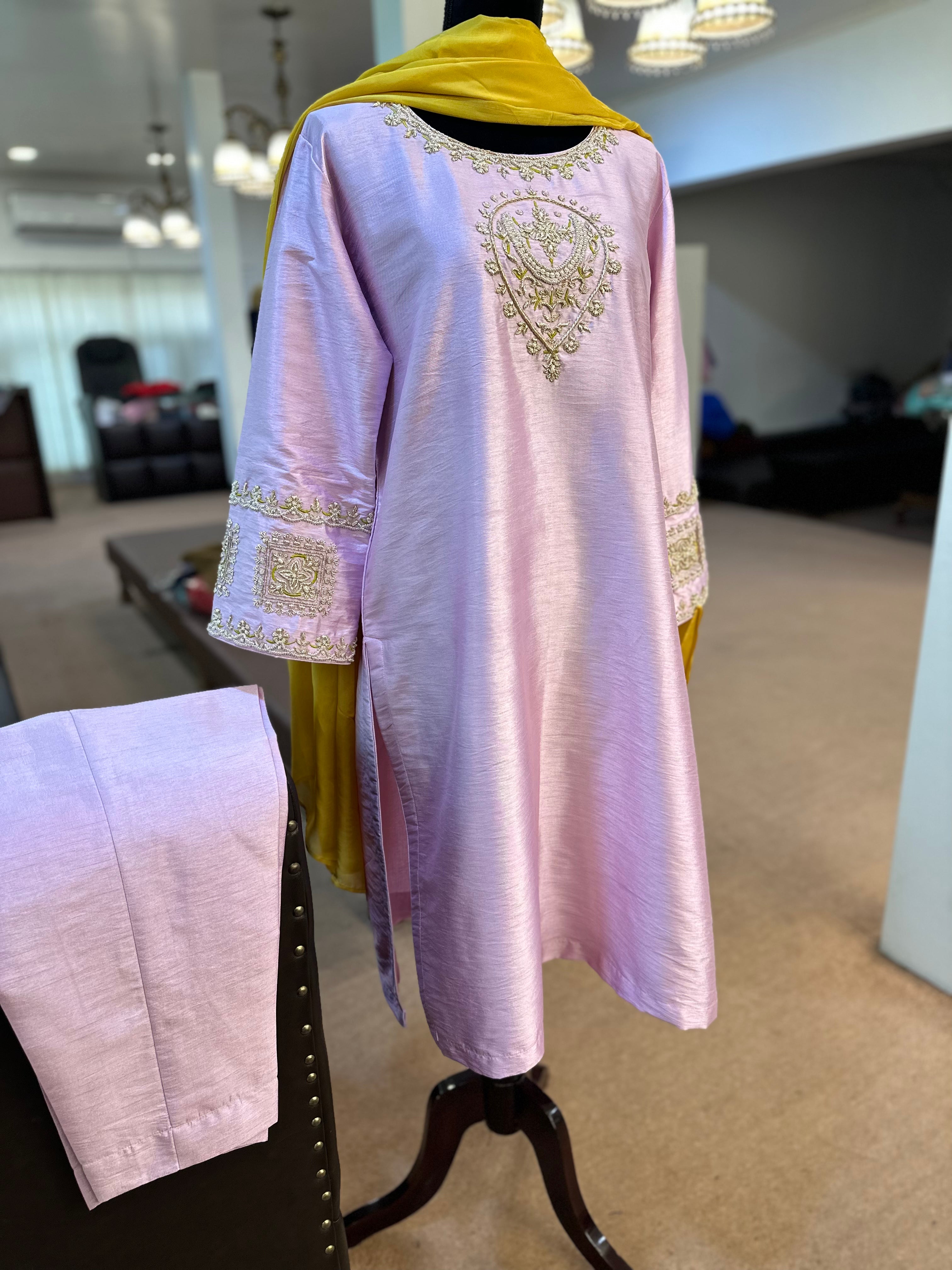 Hand embroidered dress 3pc stitched