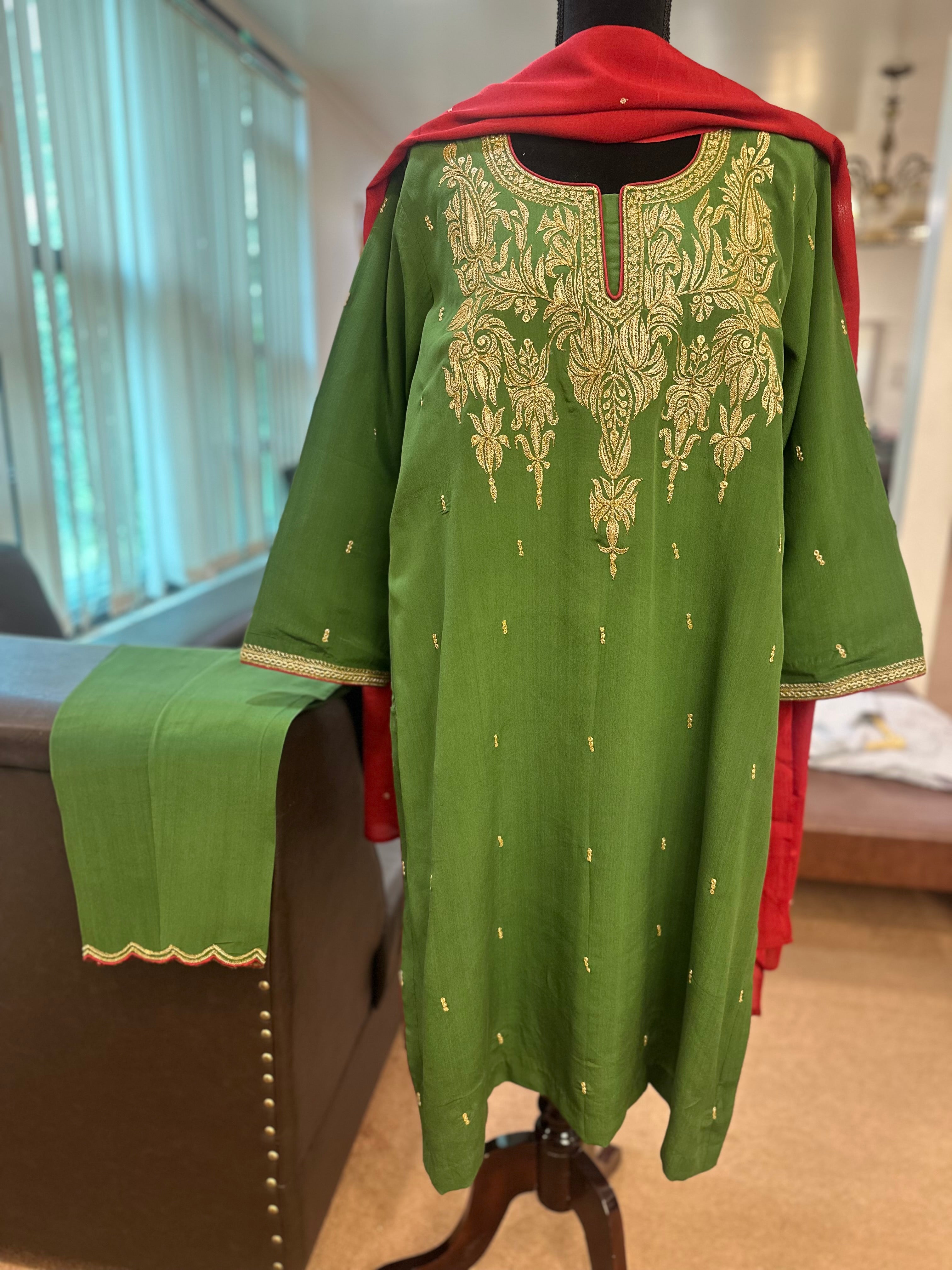 Purecrepe 3 piece kurta set mtks820