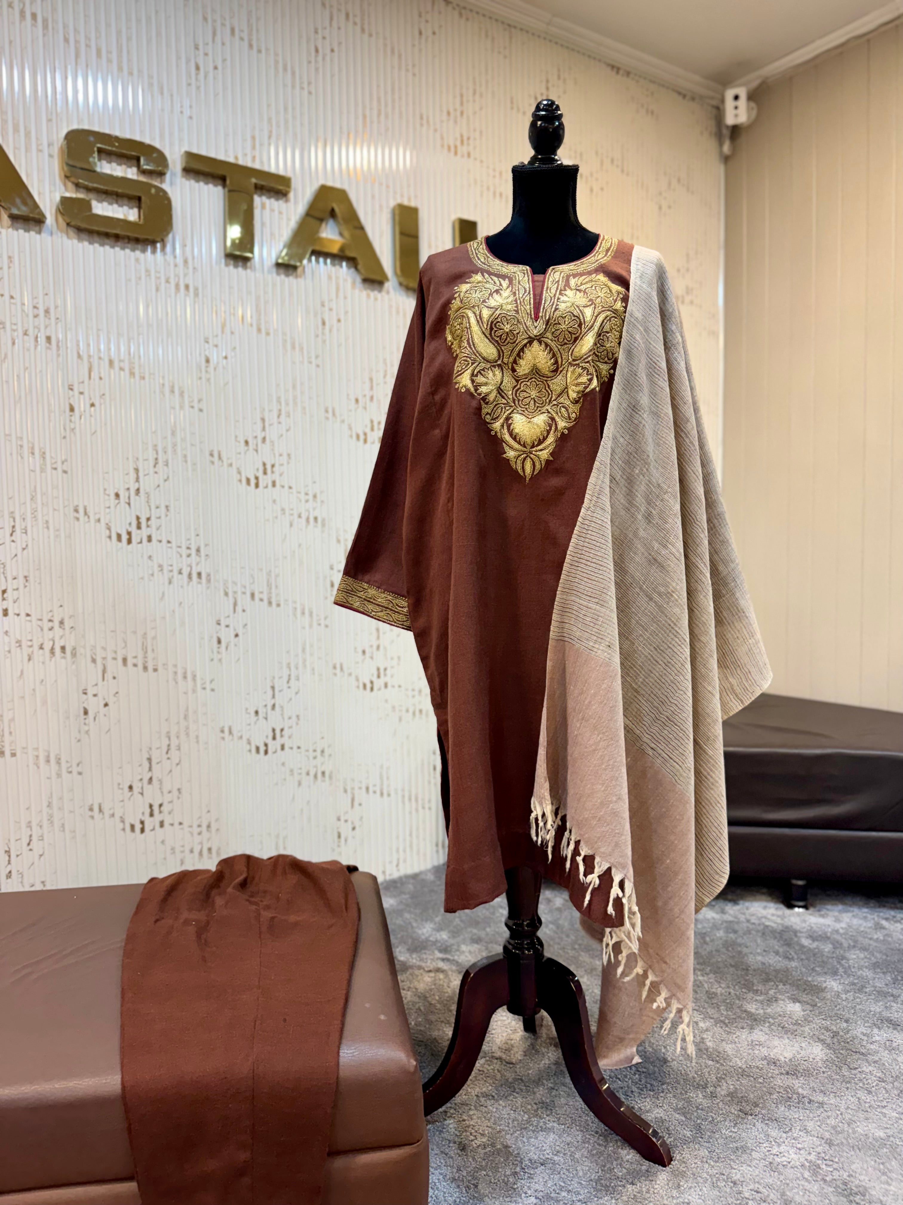 Purepashmina blend pheran set pwb567