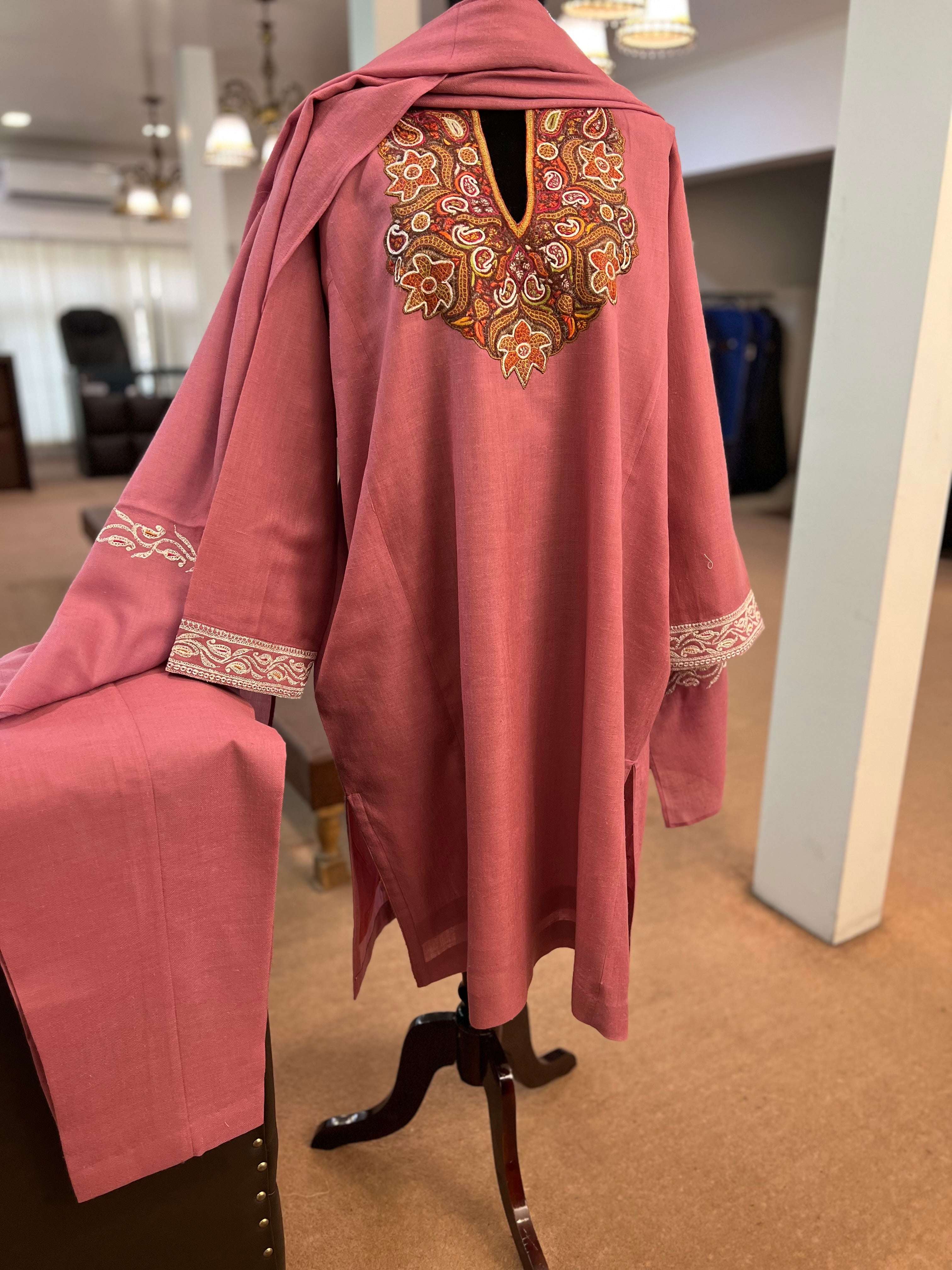 Pure pashmina blend pheran set 3pc pwb303