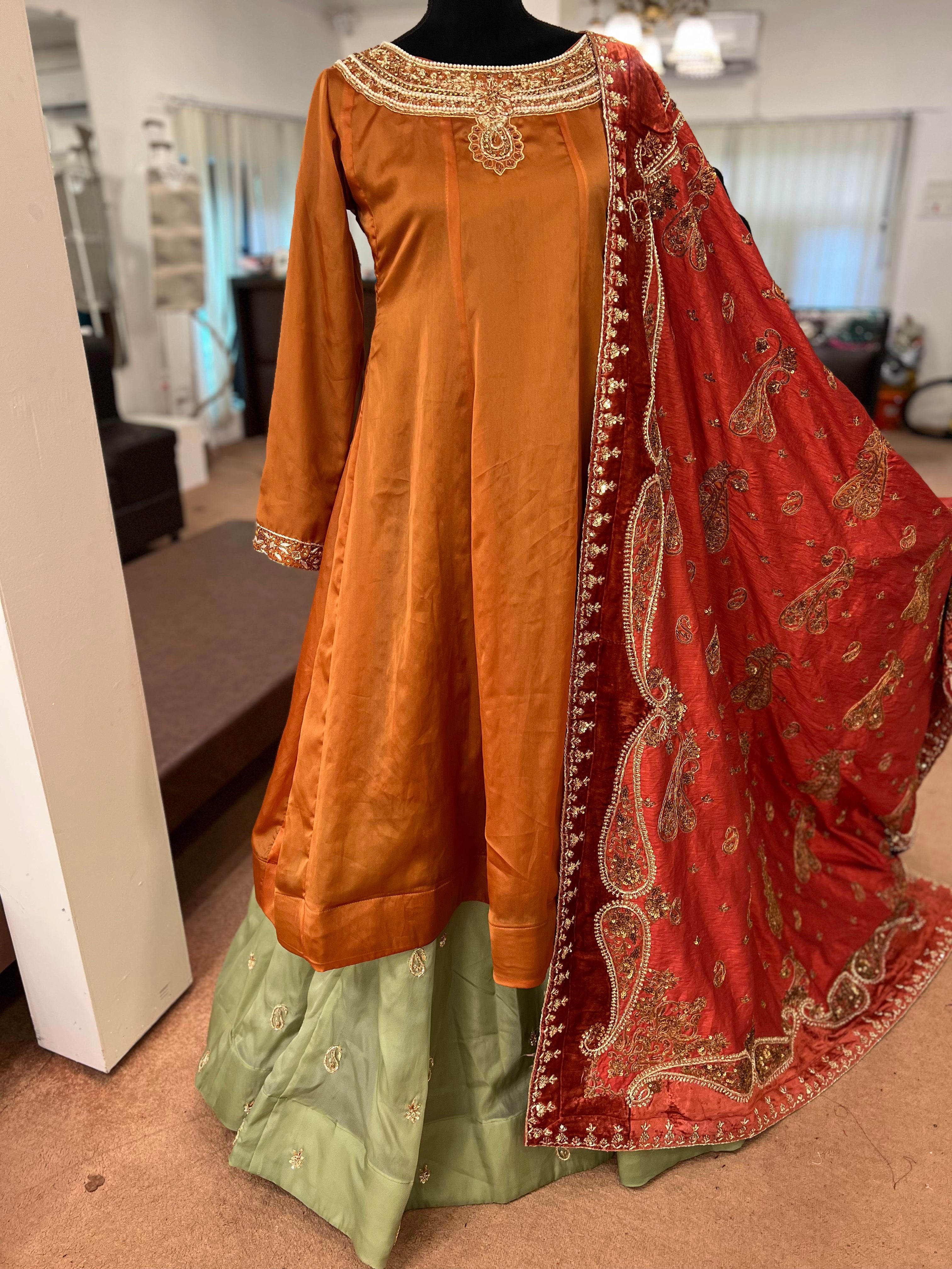 Hand embroidered bridal dress