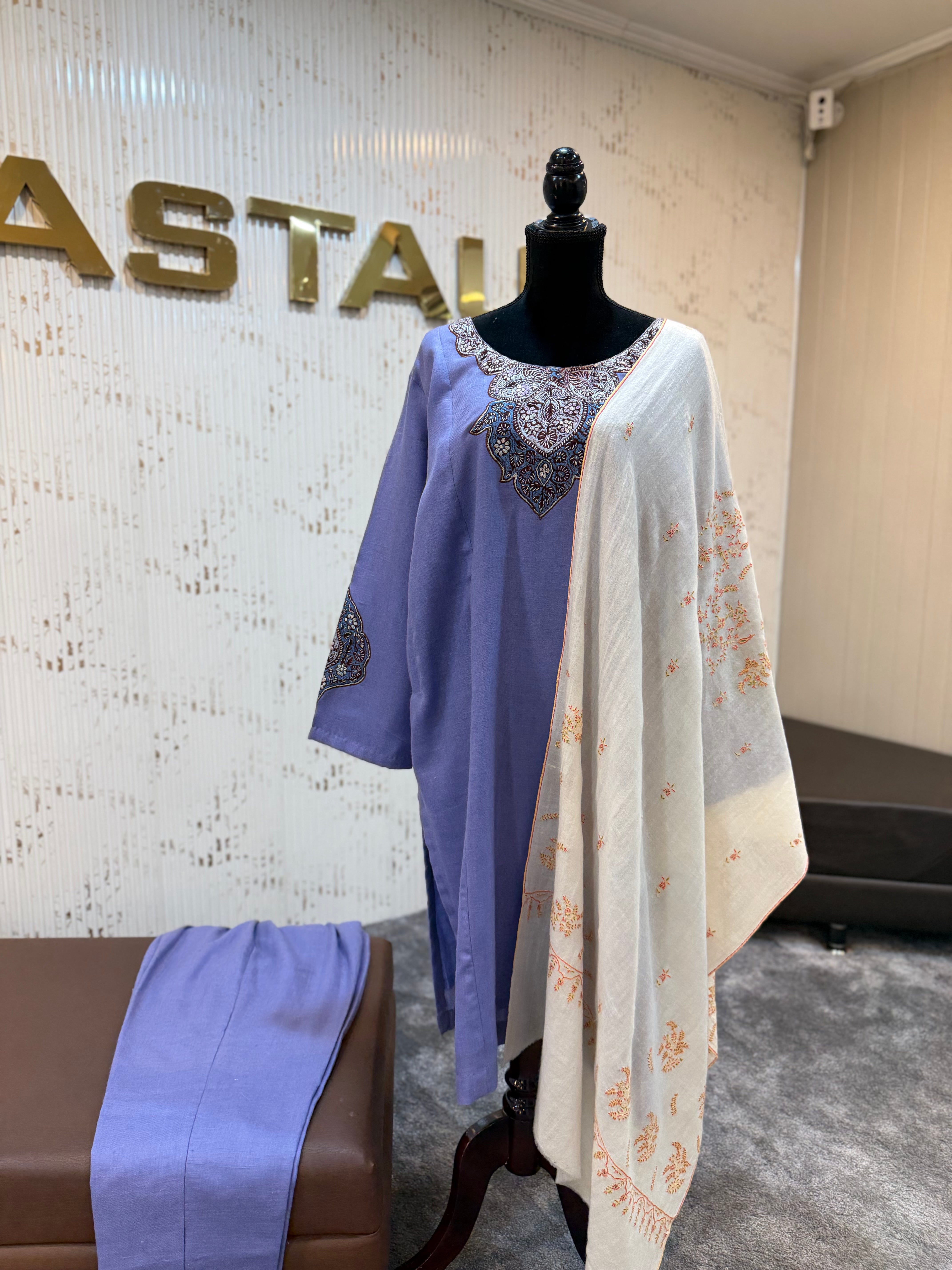 Purepashmina blend 2 piece kurta set pwb553