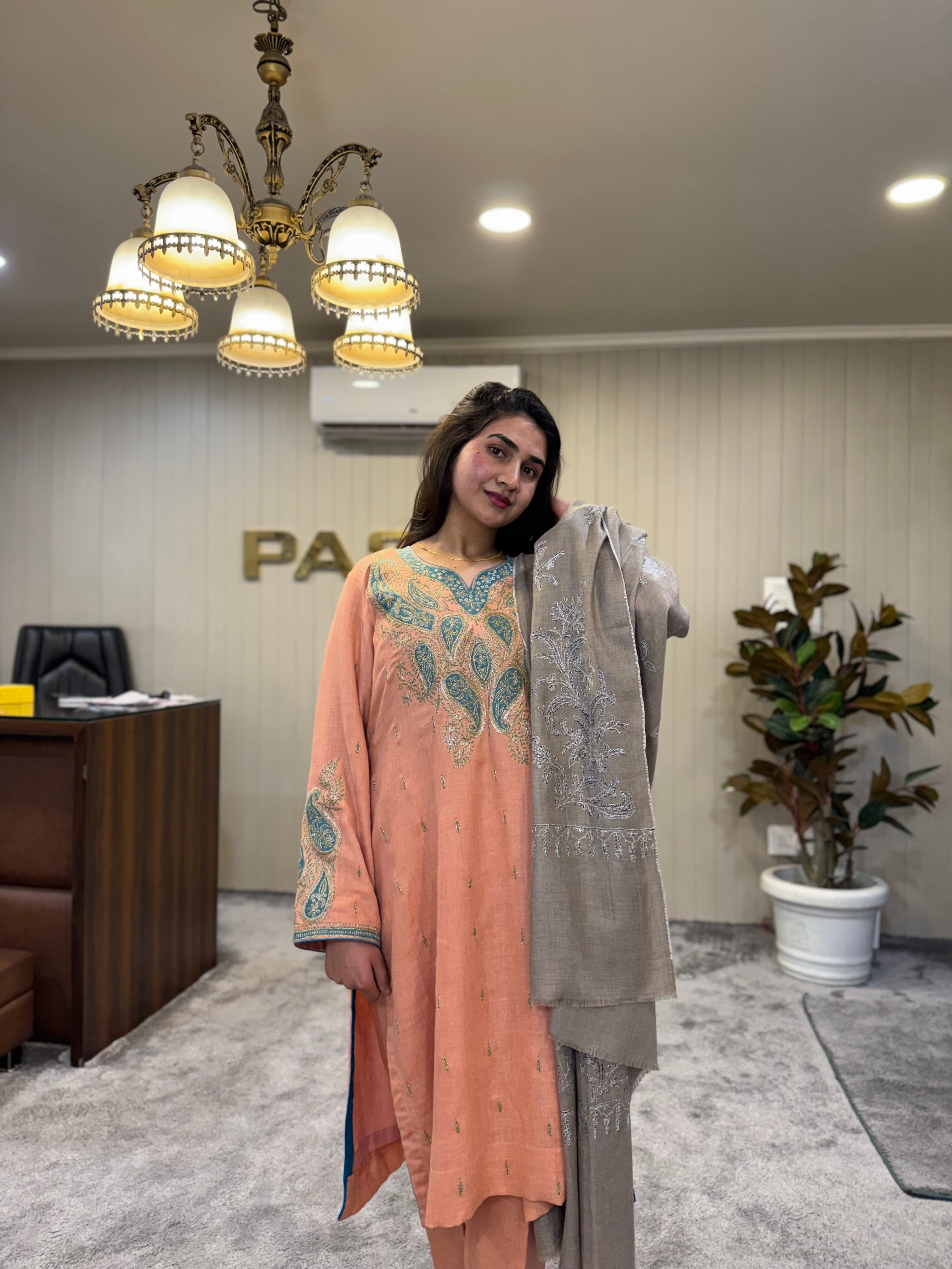 Purepashmina blend 2 piece kurta set pwb571