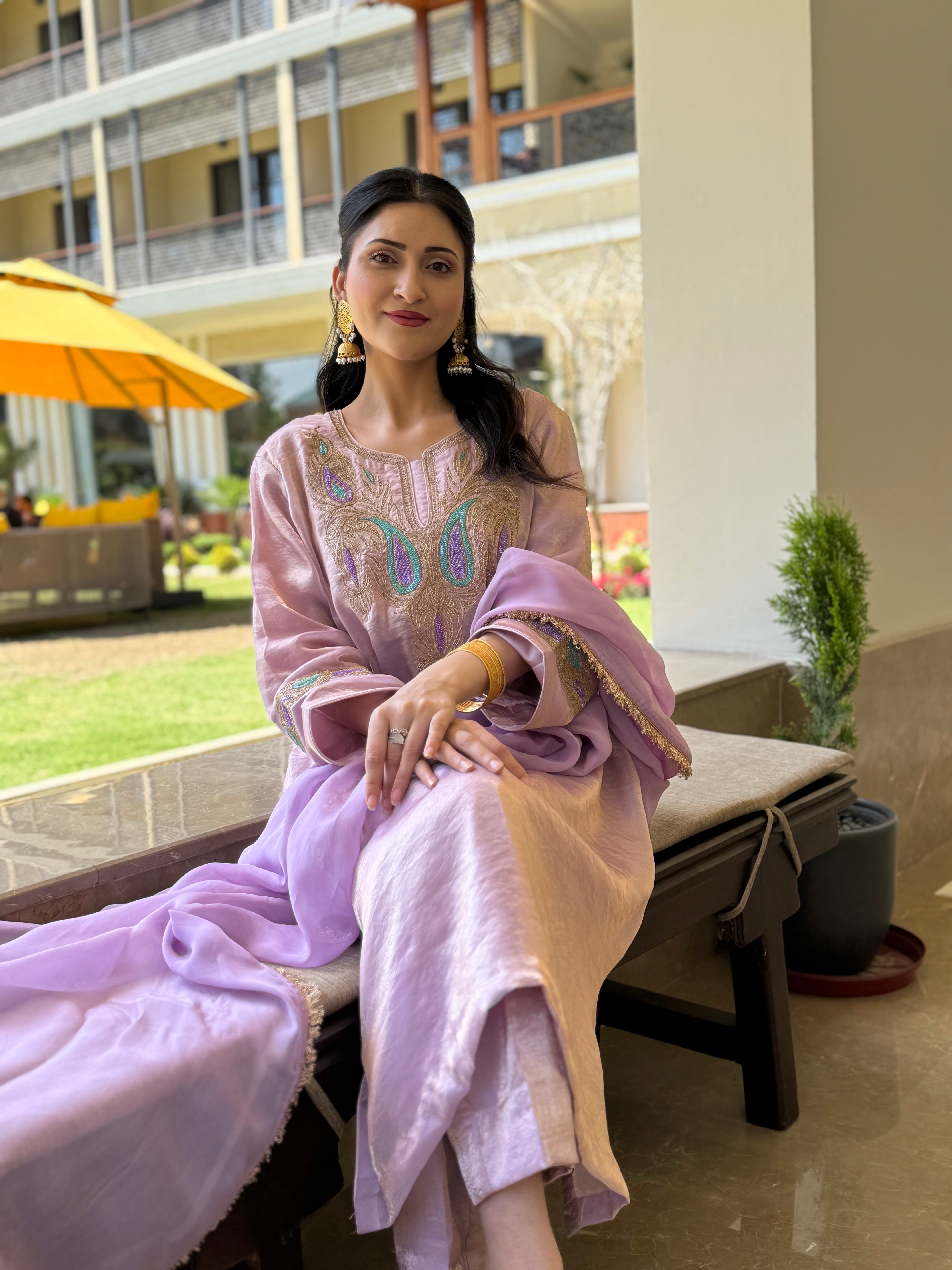 Kurta set 3 pc with tilla and handwork mtks861