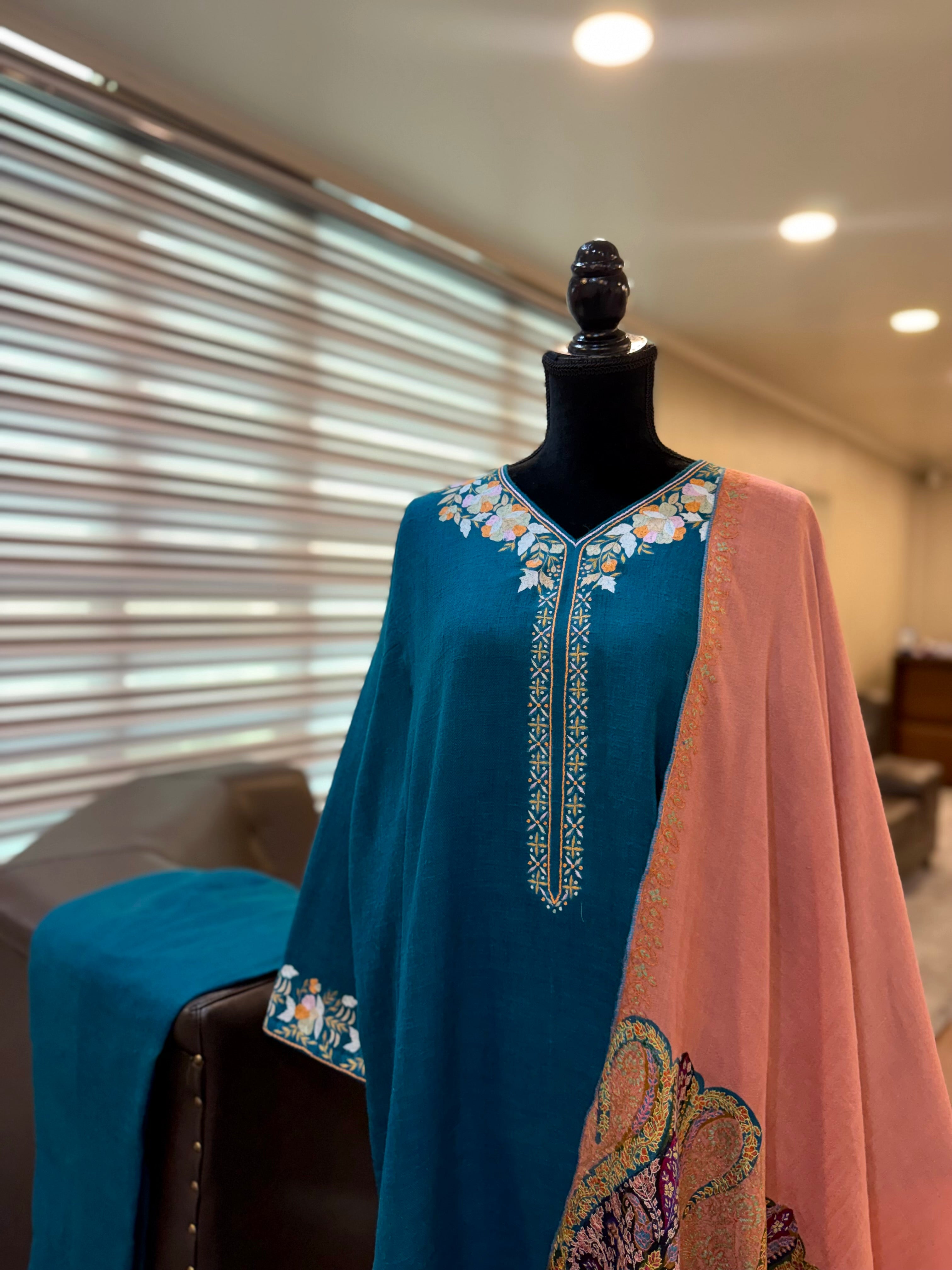 Purepashmina blend pheran set pwb532