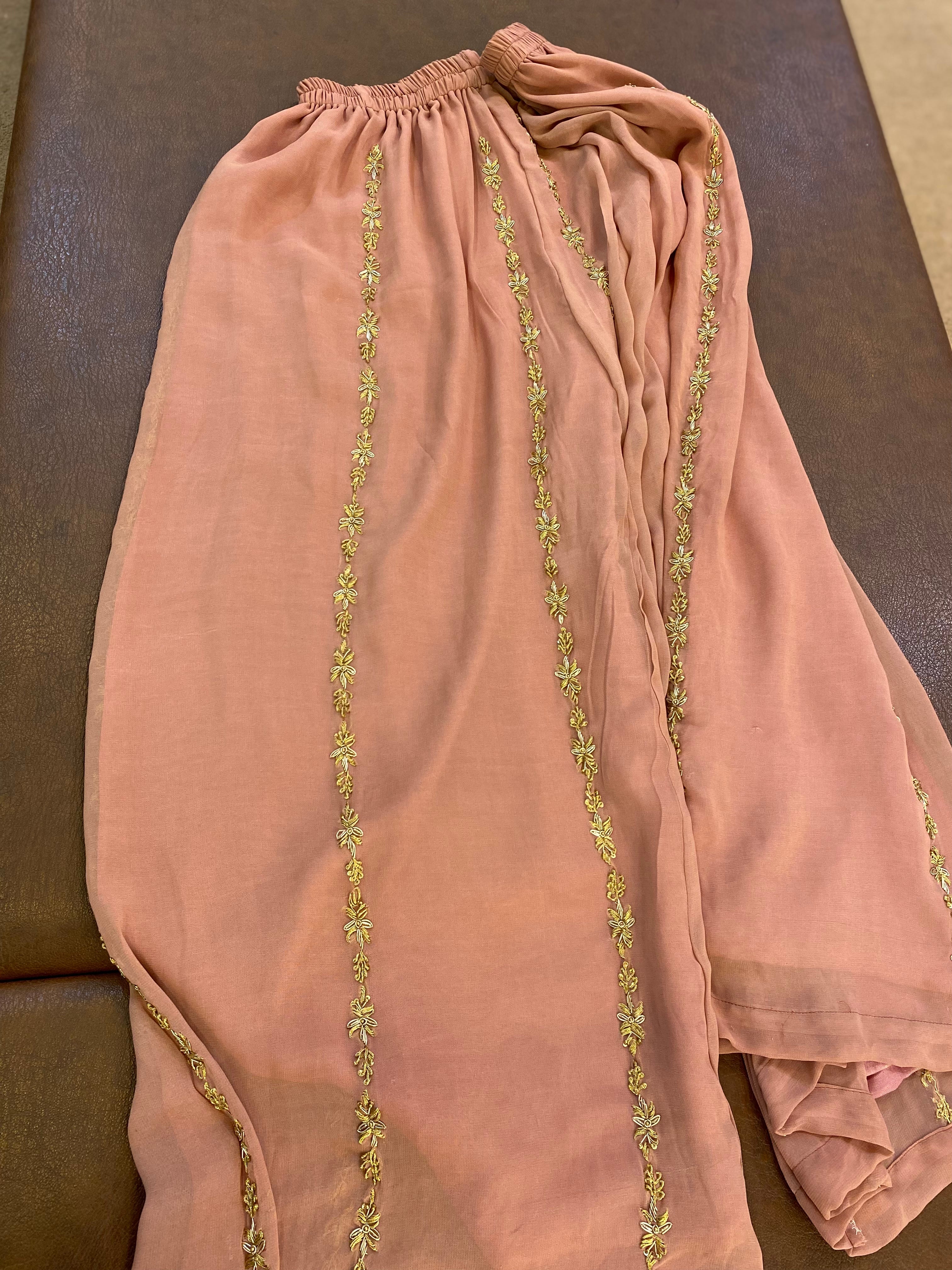 Hand embroidered sharara dress