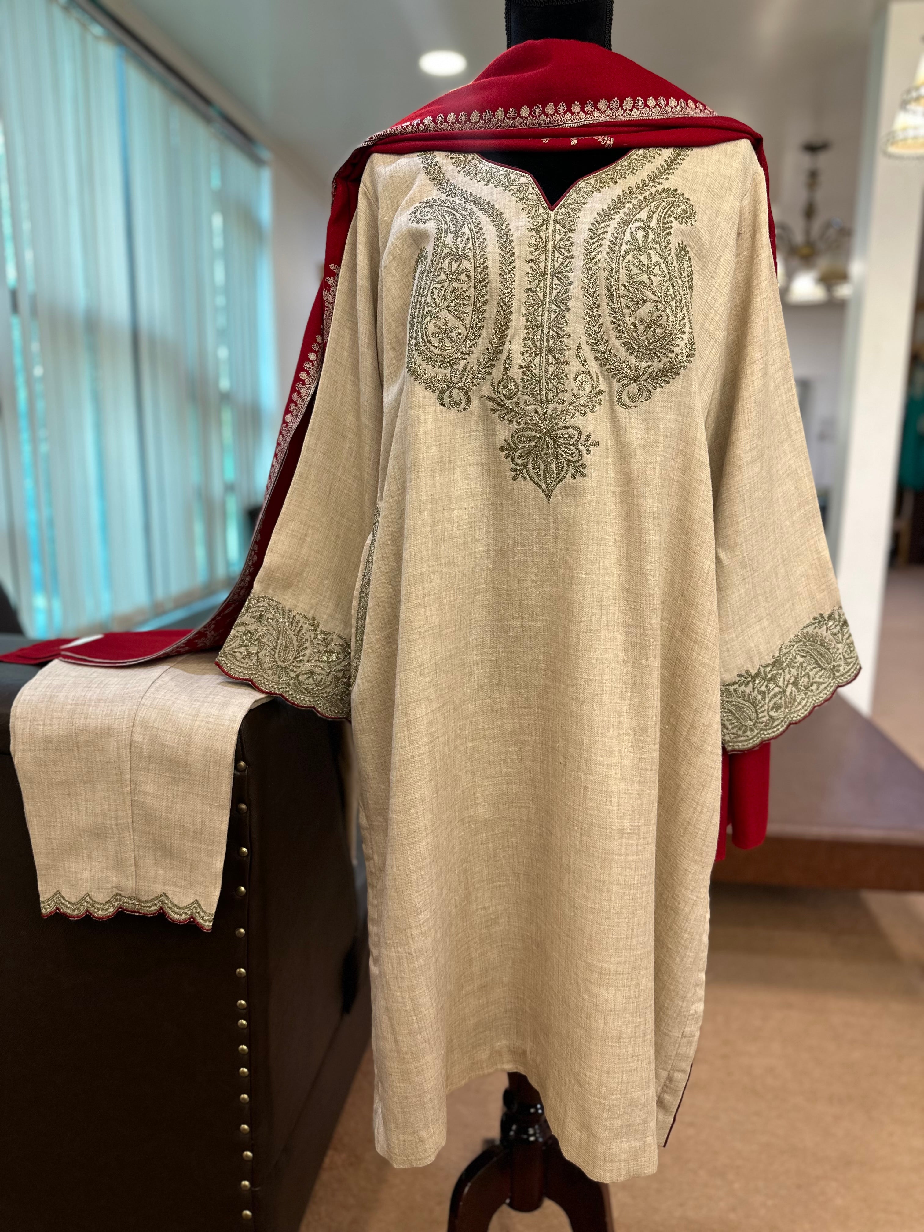 Purepashmina blend kurta set pwb342