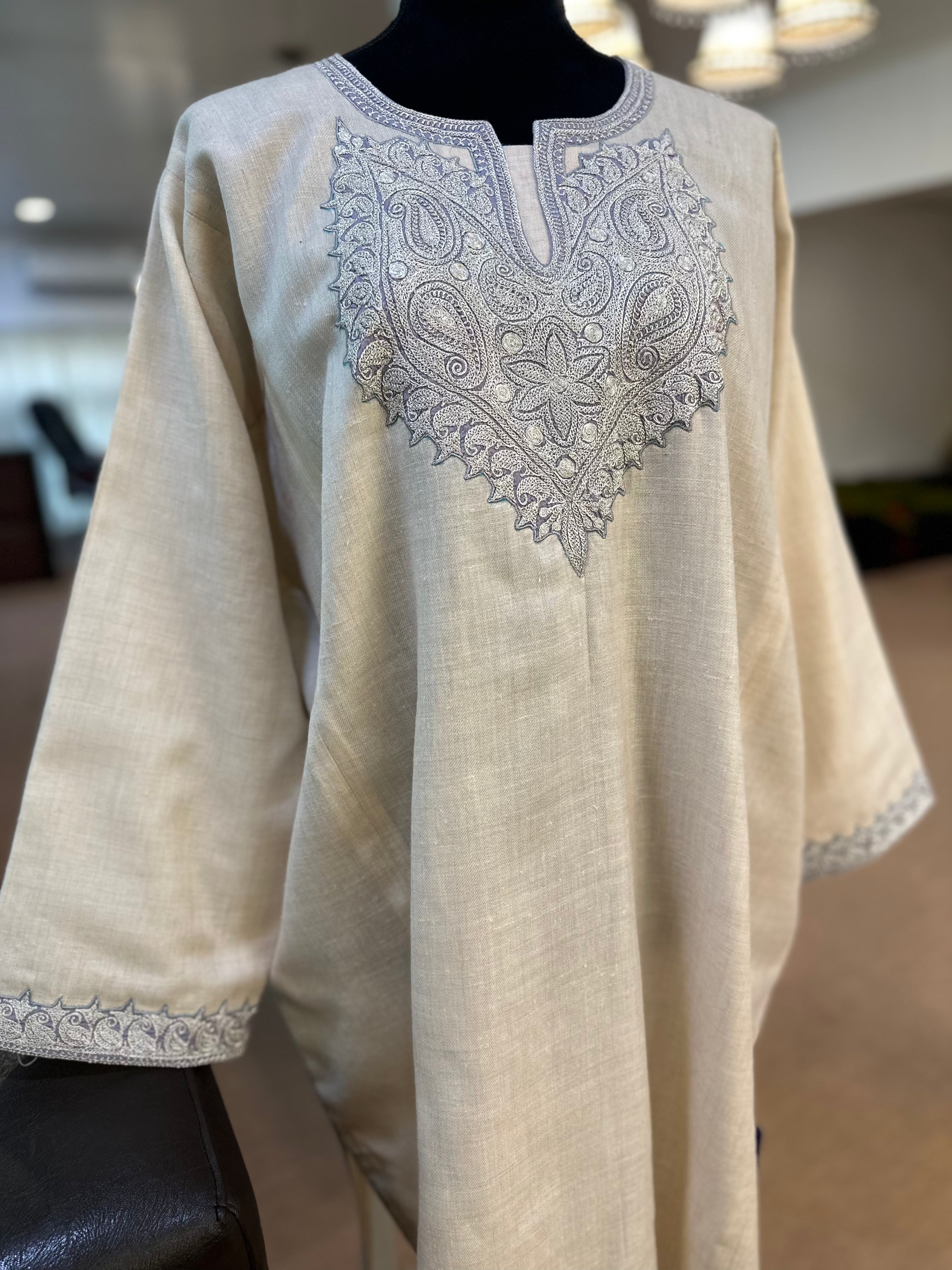Pure pashmina blend hand tilla pheran Pwb277