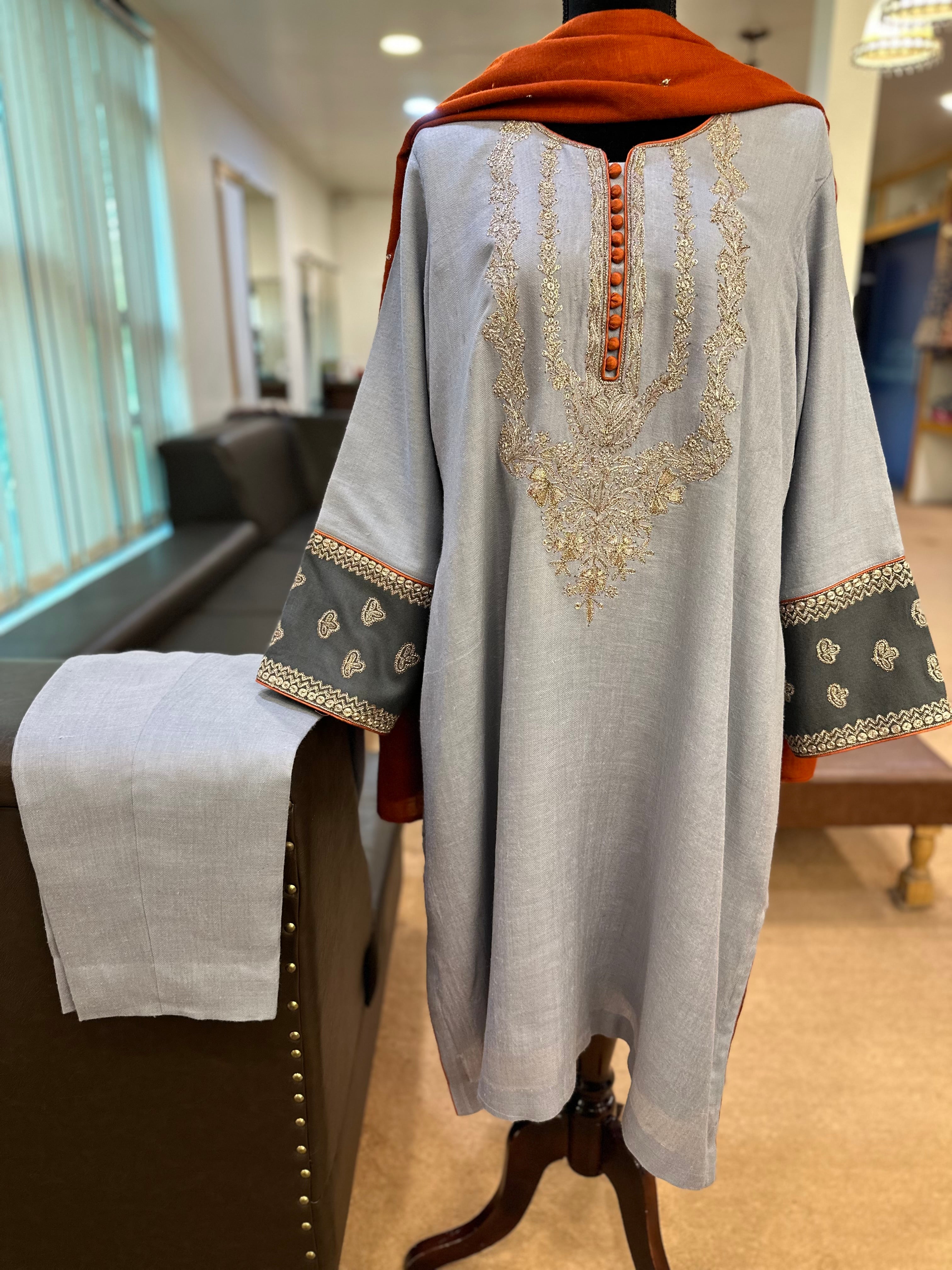 Purepashmina blend kurta set pwb343