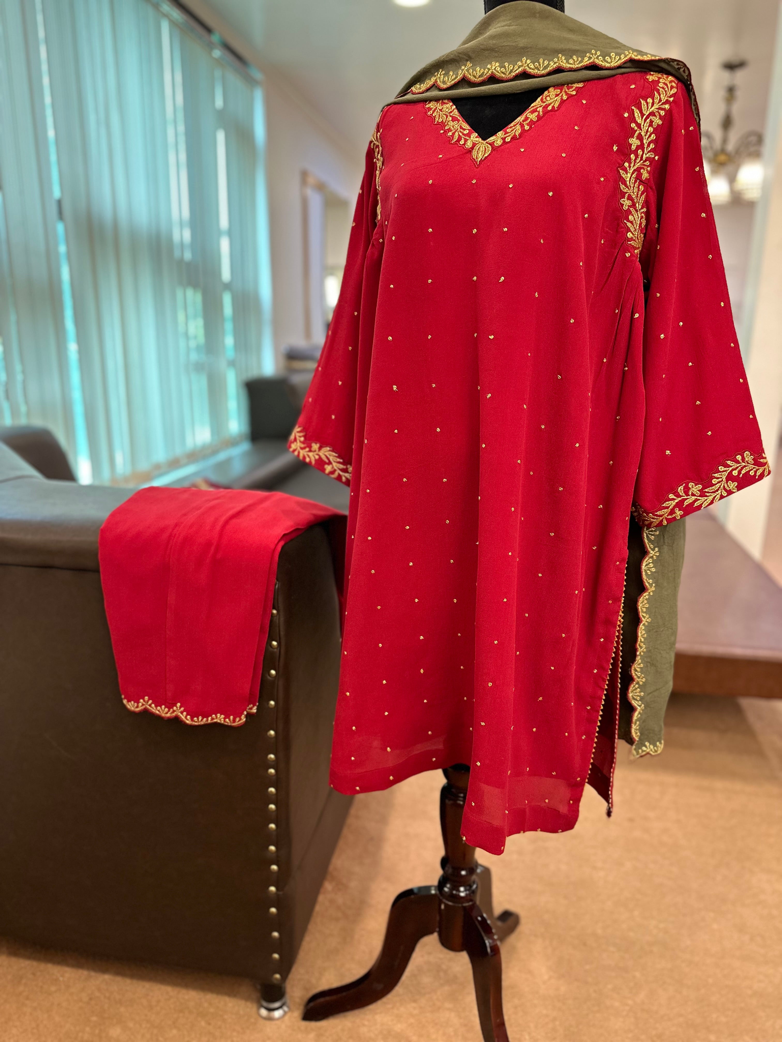 Purechinnon tillawork kurta set