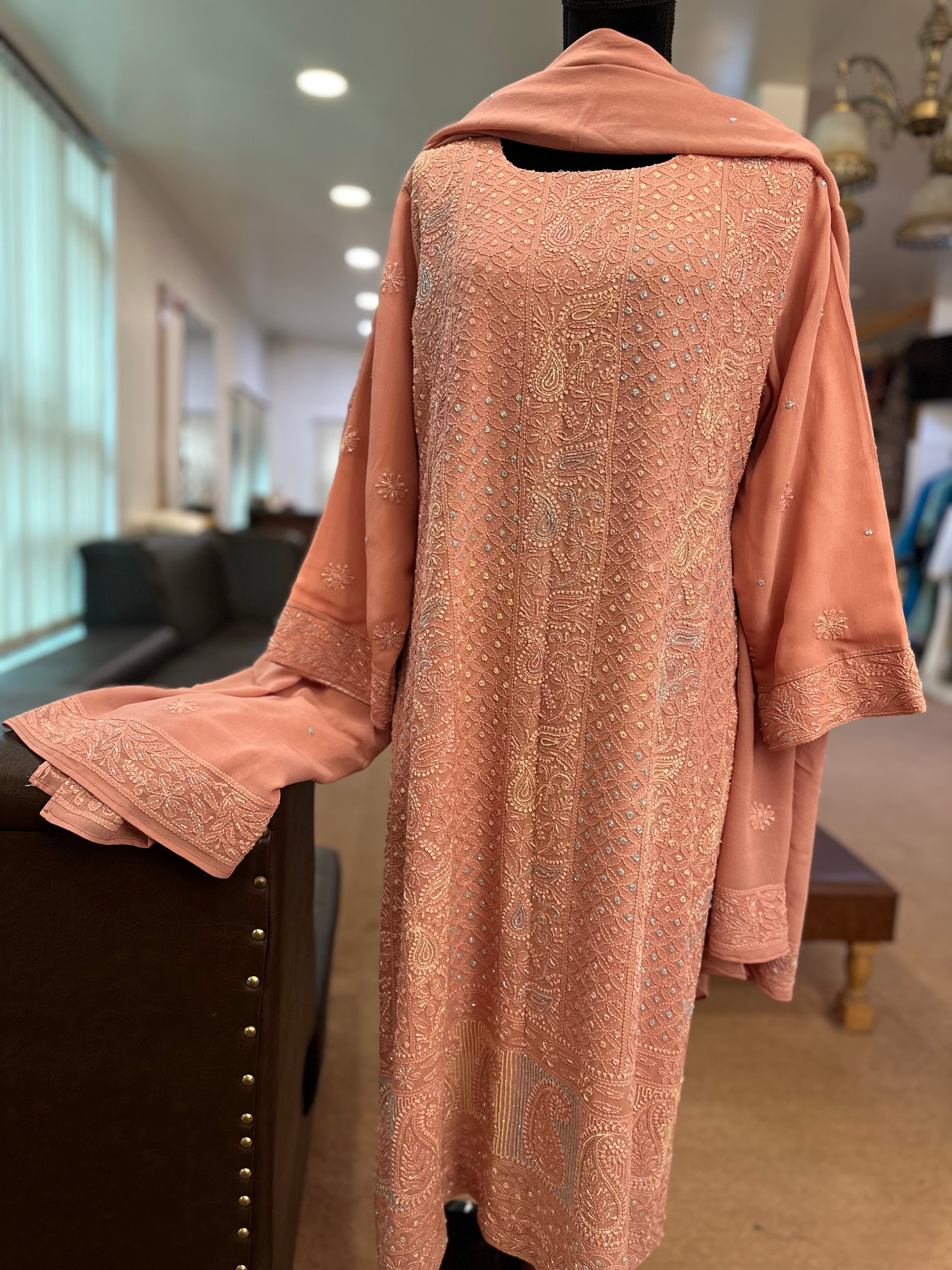 Handwork chickenkari dress 2 piece pbks852