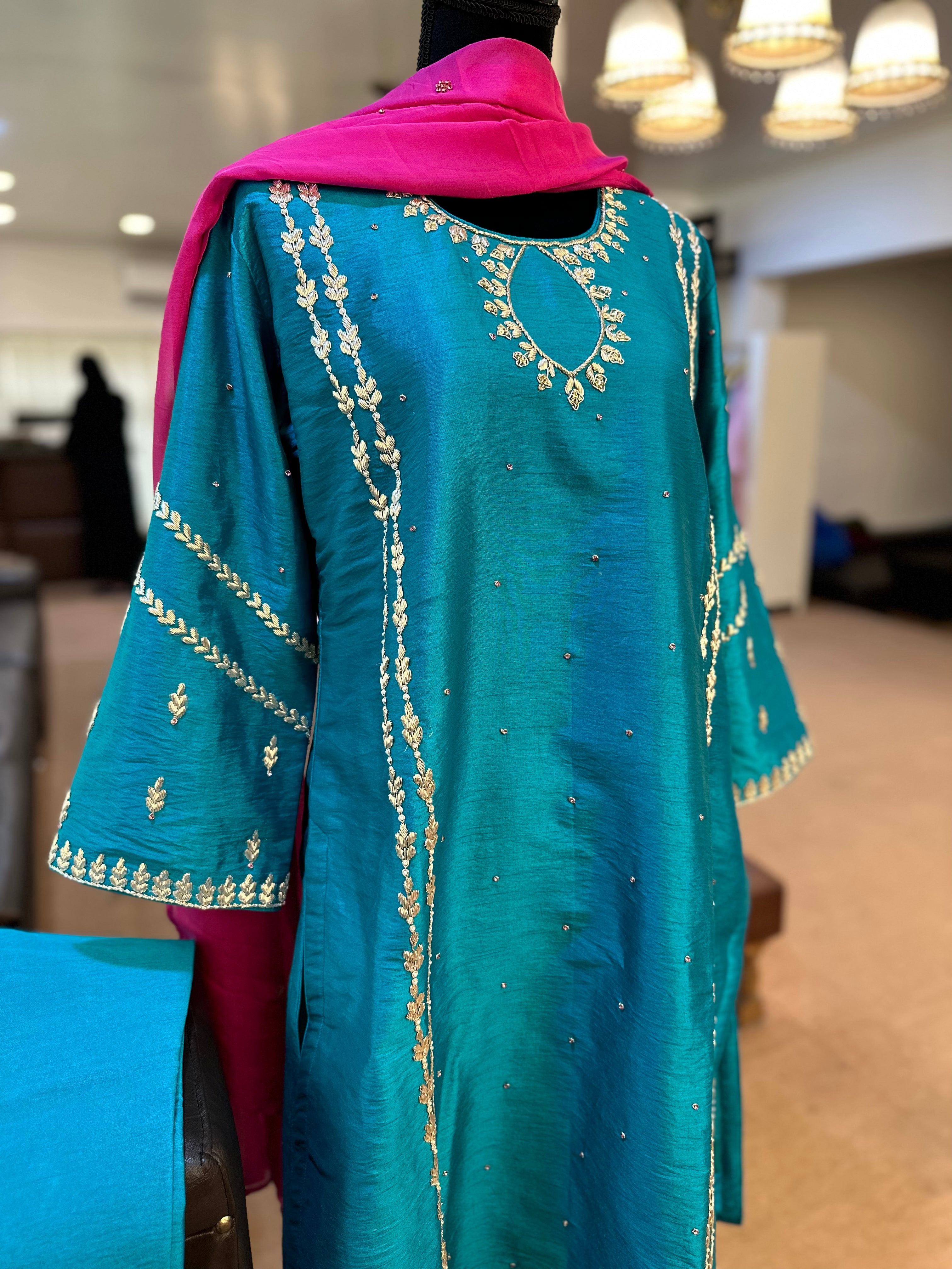 Hand embroidered dress 3pc stitched