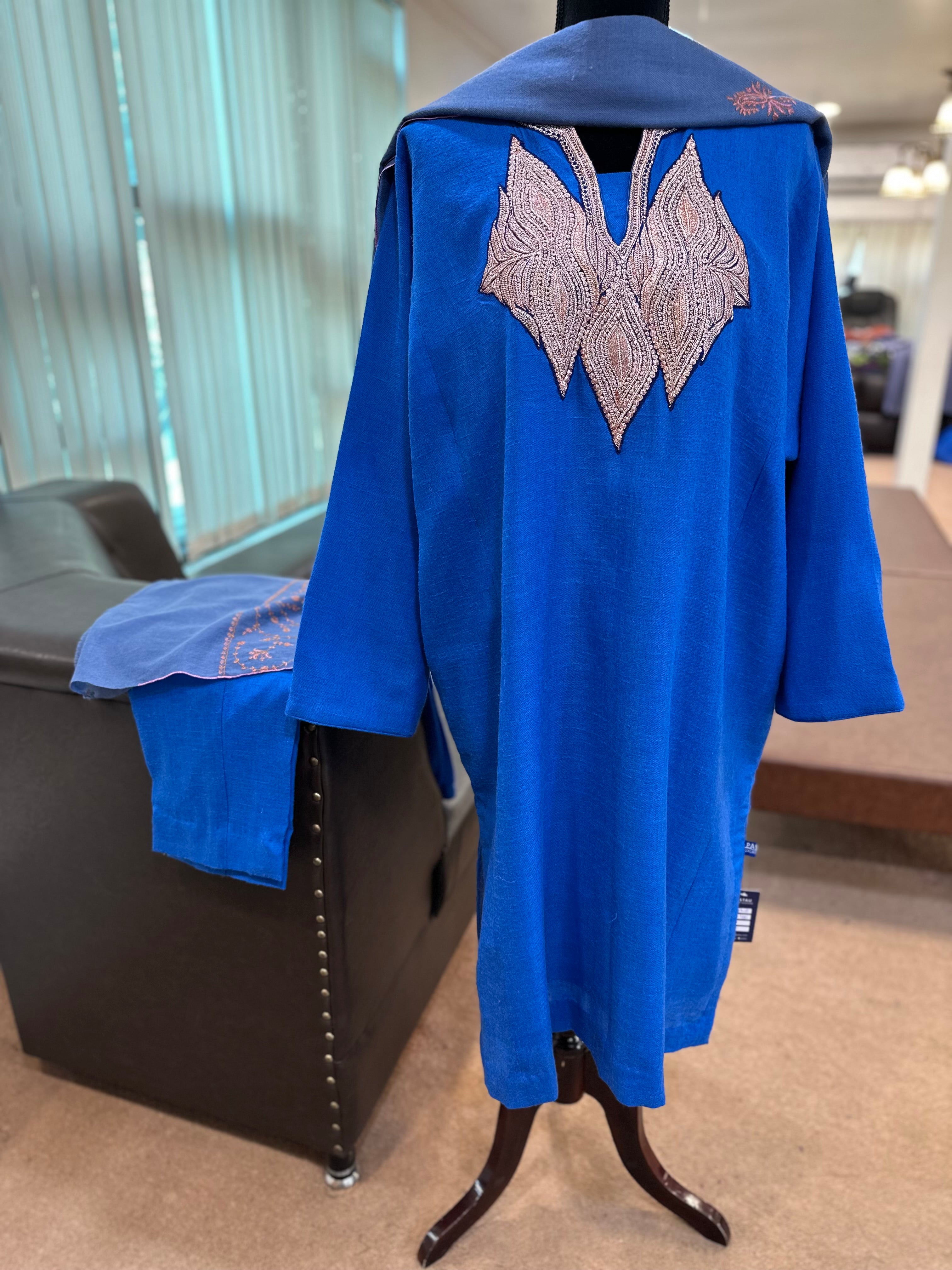 Purepashmina blend handtilla pheran set pwb481