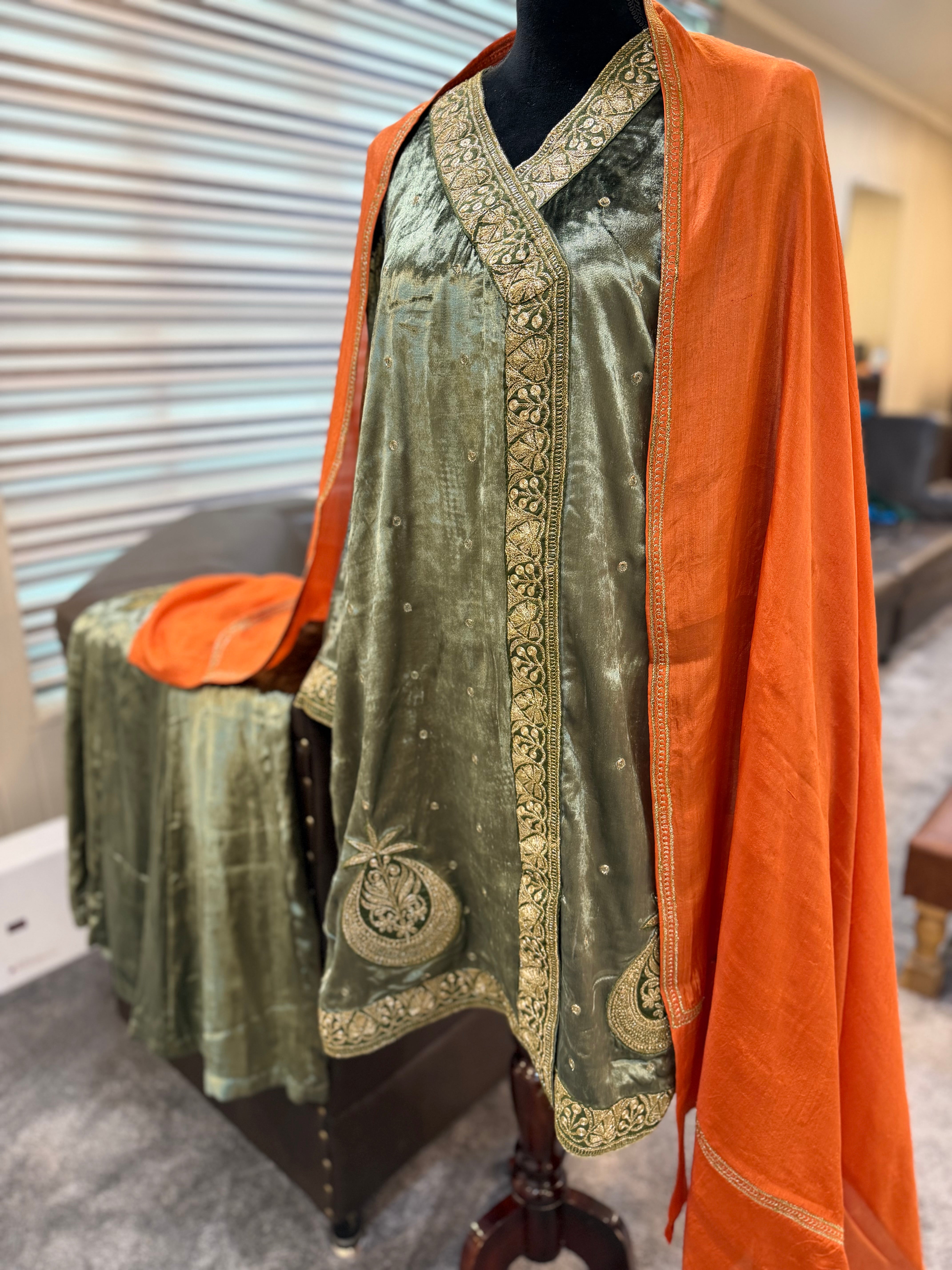 Velvet 3 piece  dress