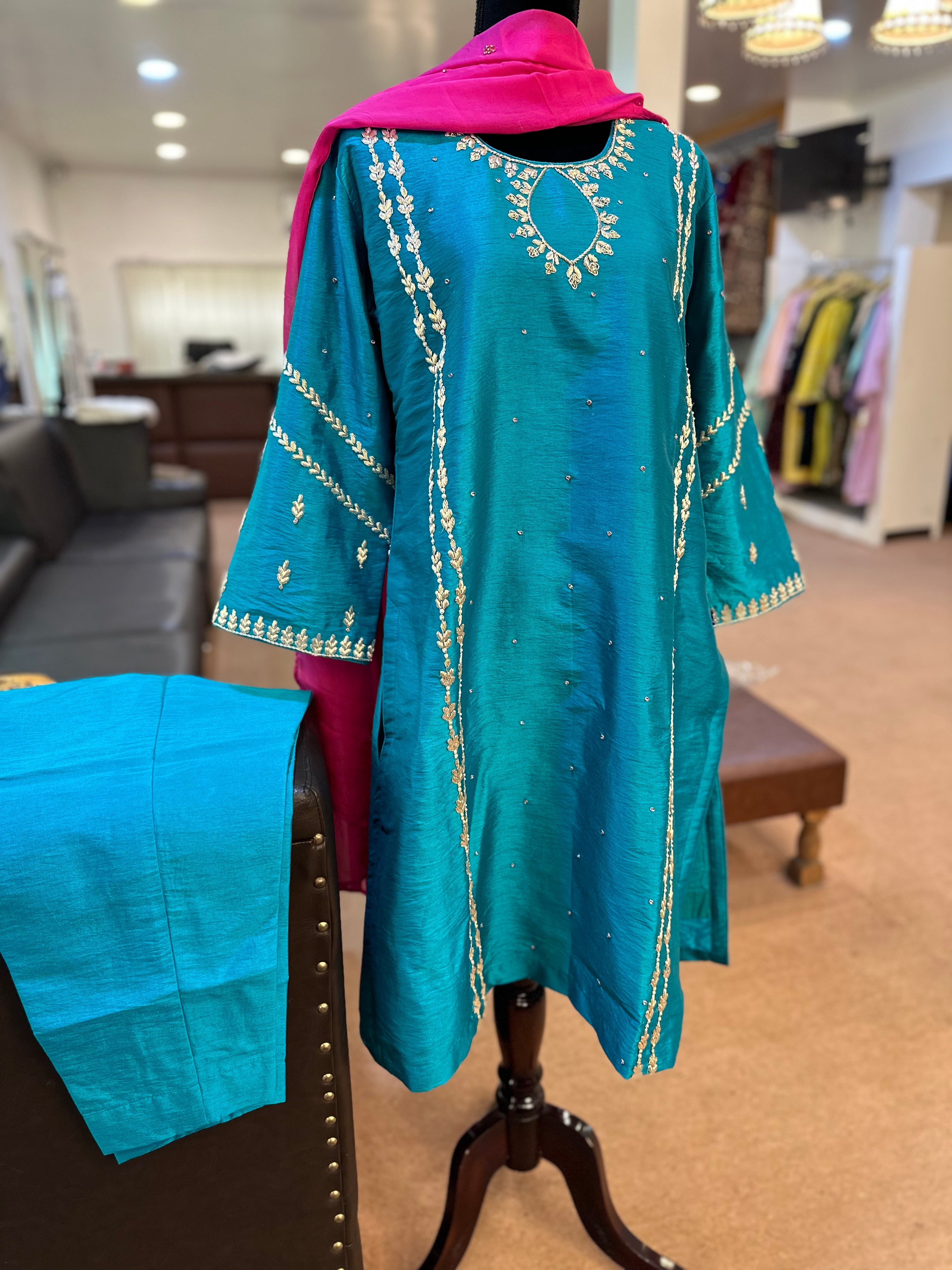Hand embroidered dress 3pc stitched Pastau Hand embroidered dress 3pc stitched Pastau