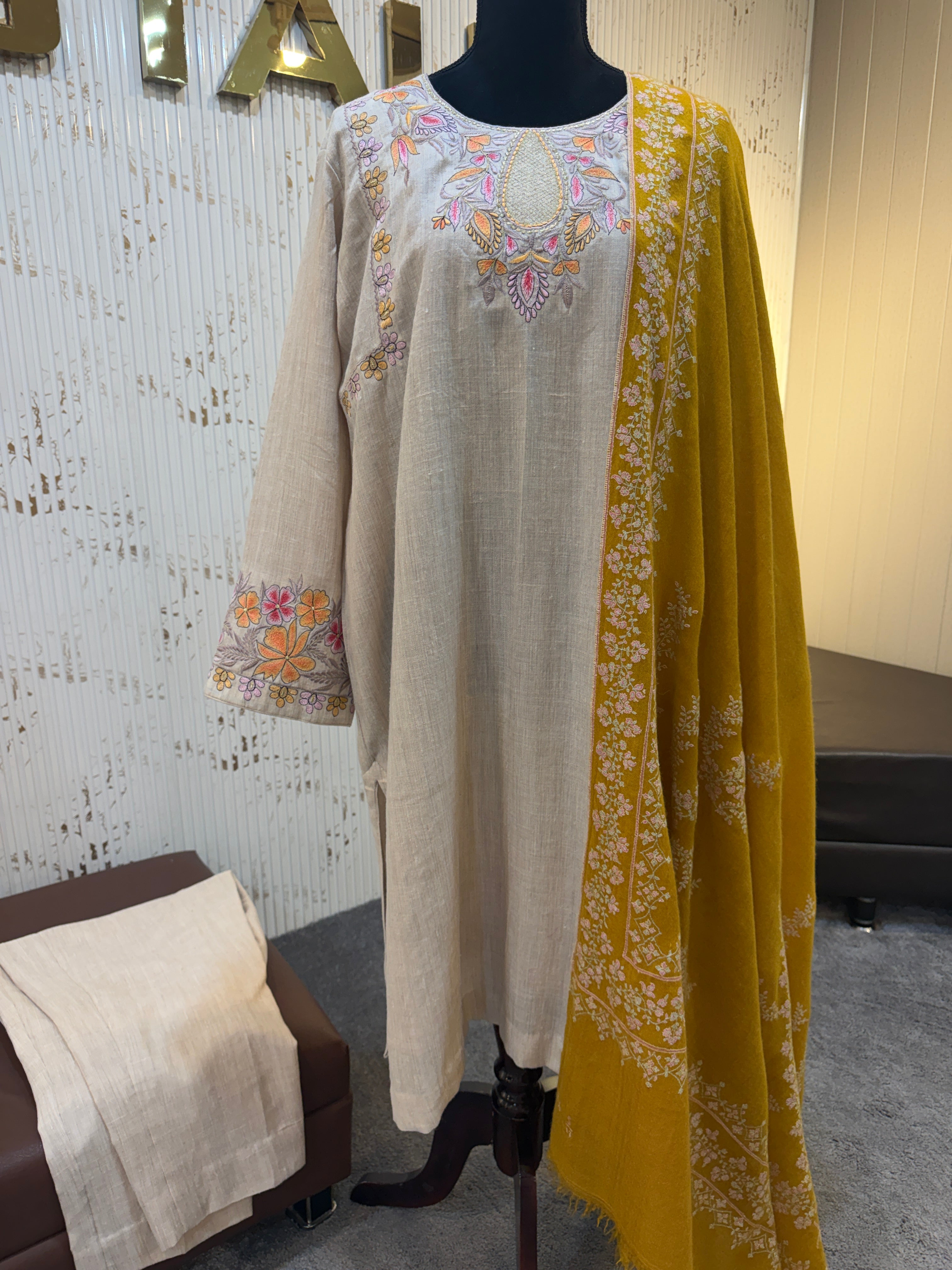 Purepashmina blend kurta set pwb635