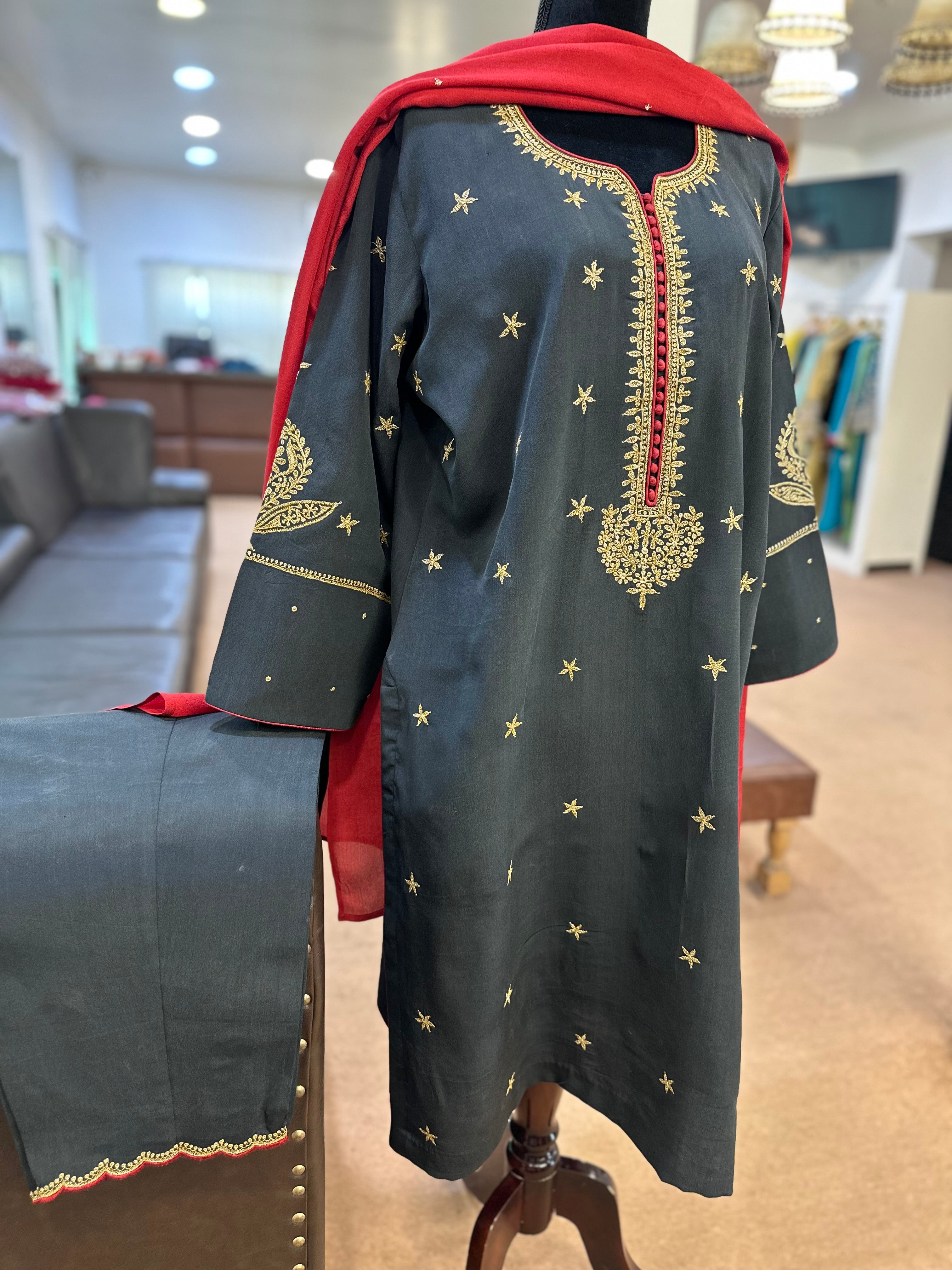 Purecrepe kurta set 3 pc mtks824