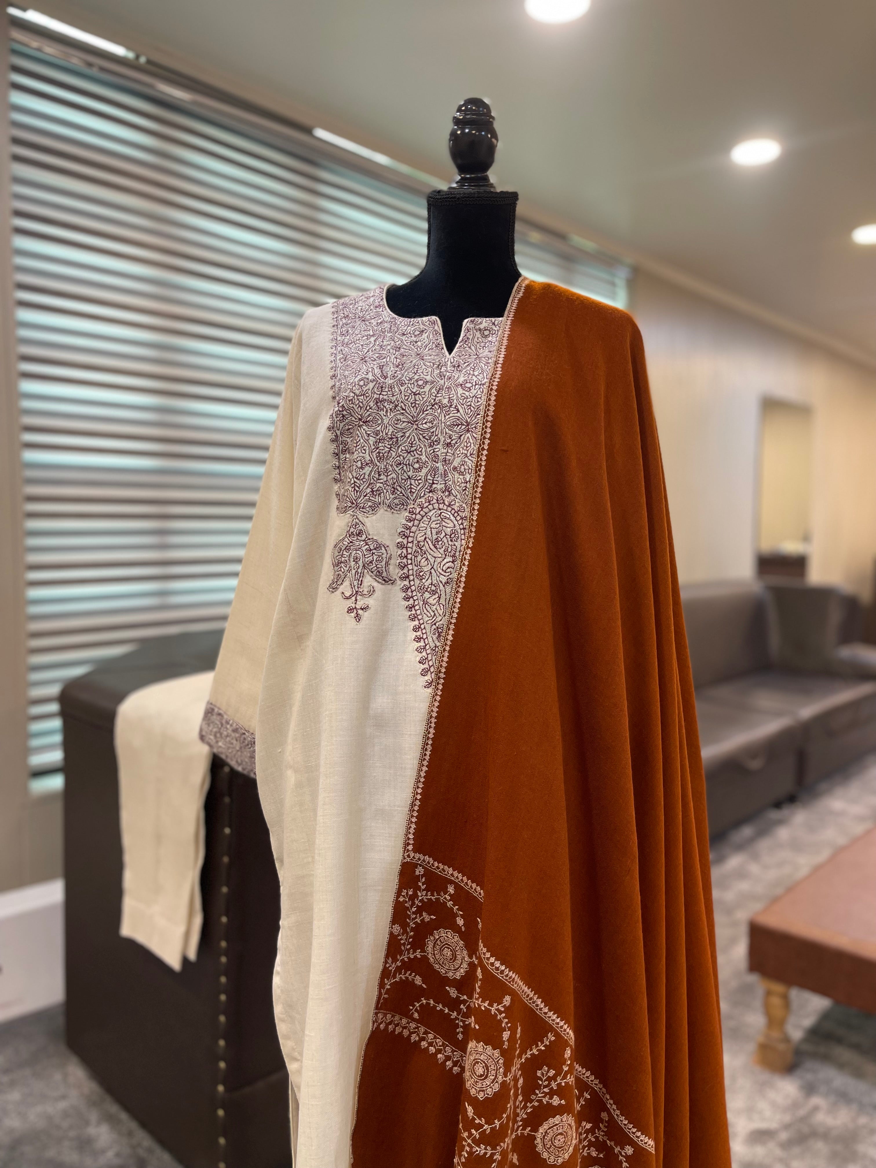 Purepashmina blend pheran set pwb509