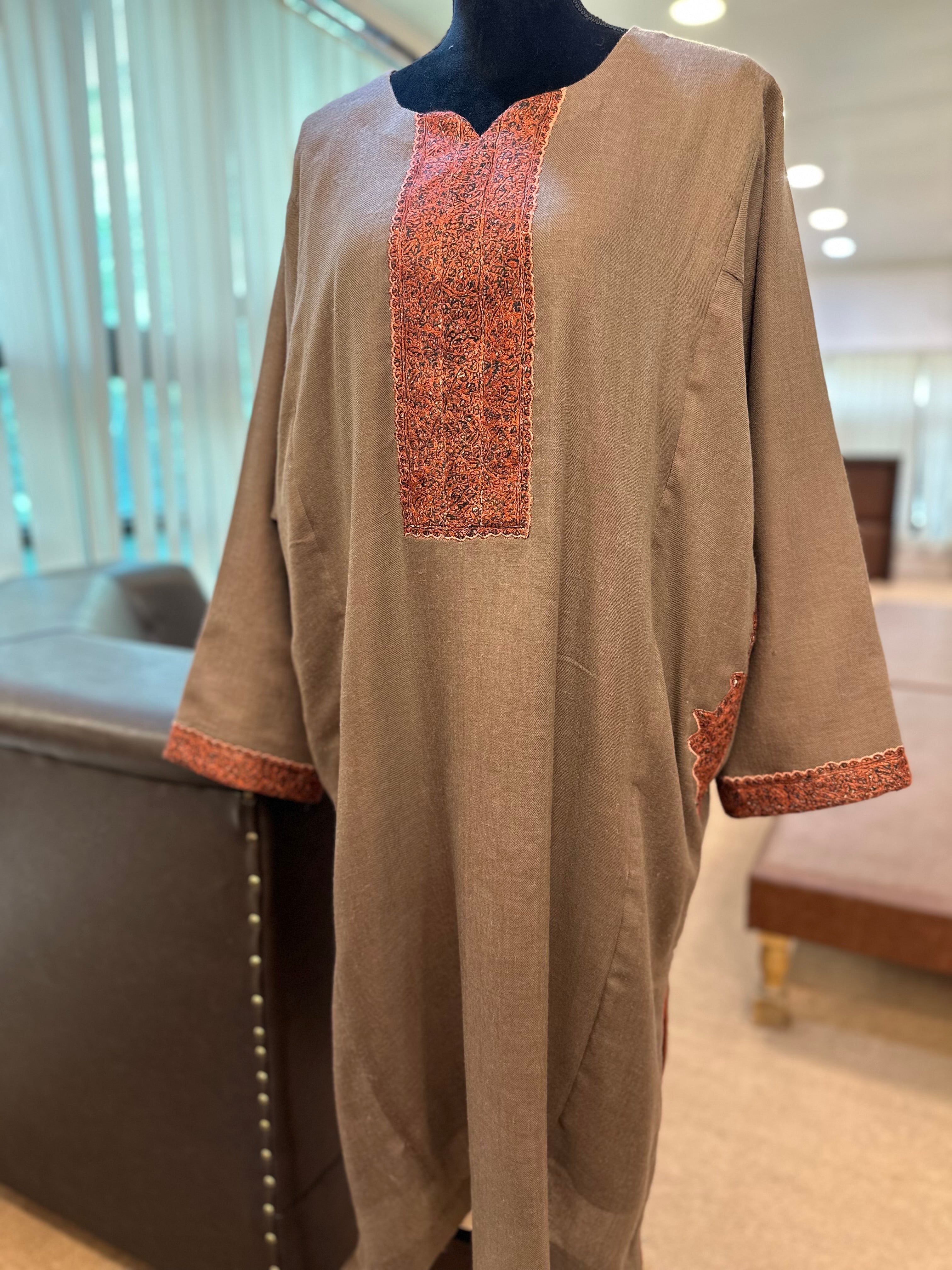 Purepashmina blend pheran Pwb318