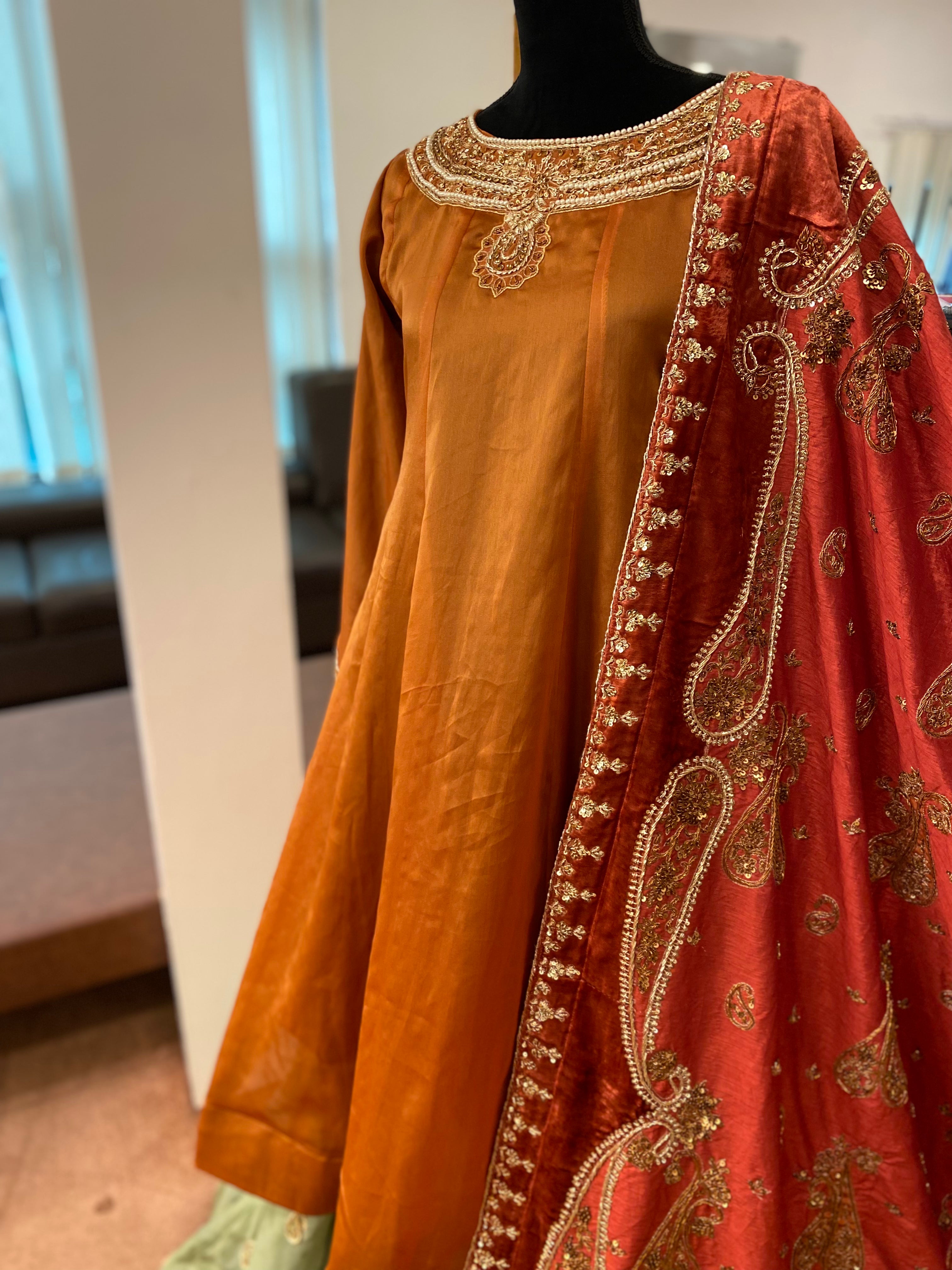 Hand embroidered bridal dress