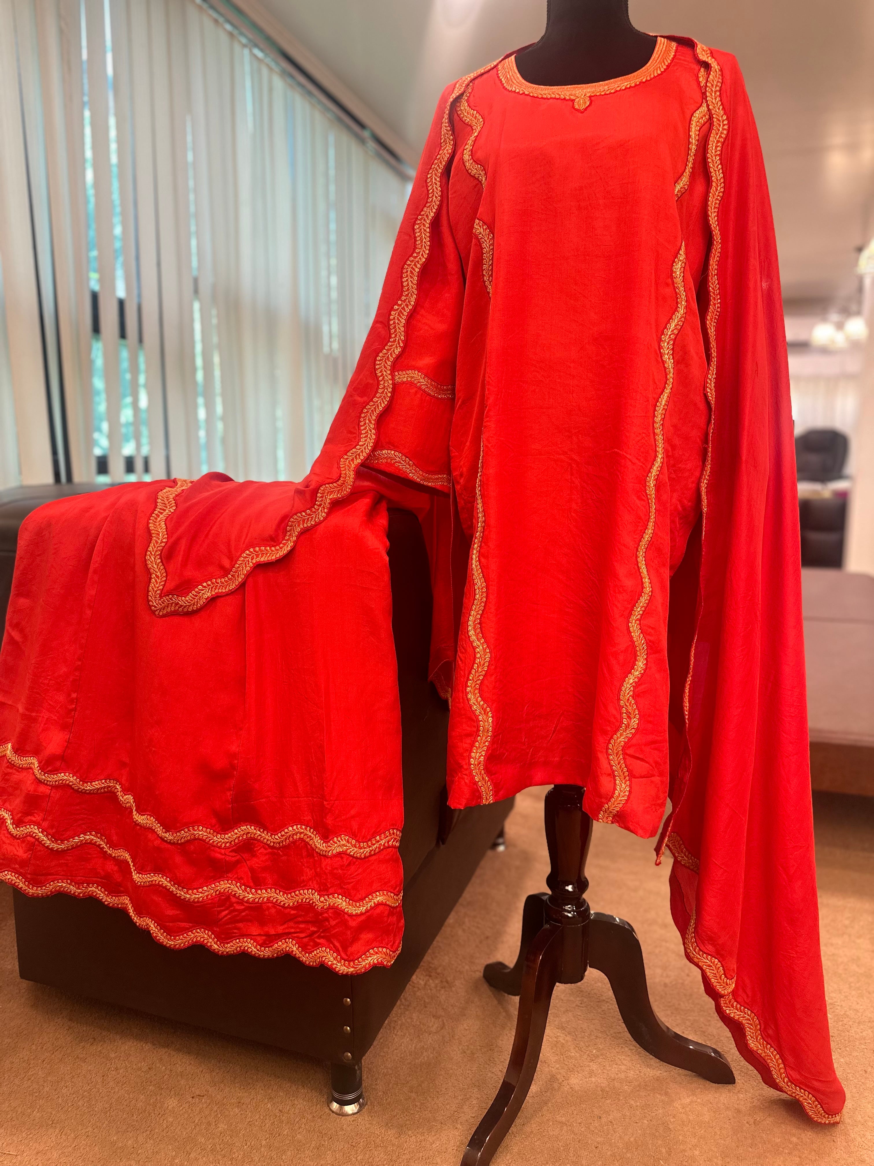 Puresilk tilla sharara dress 3 piece