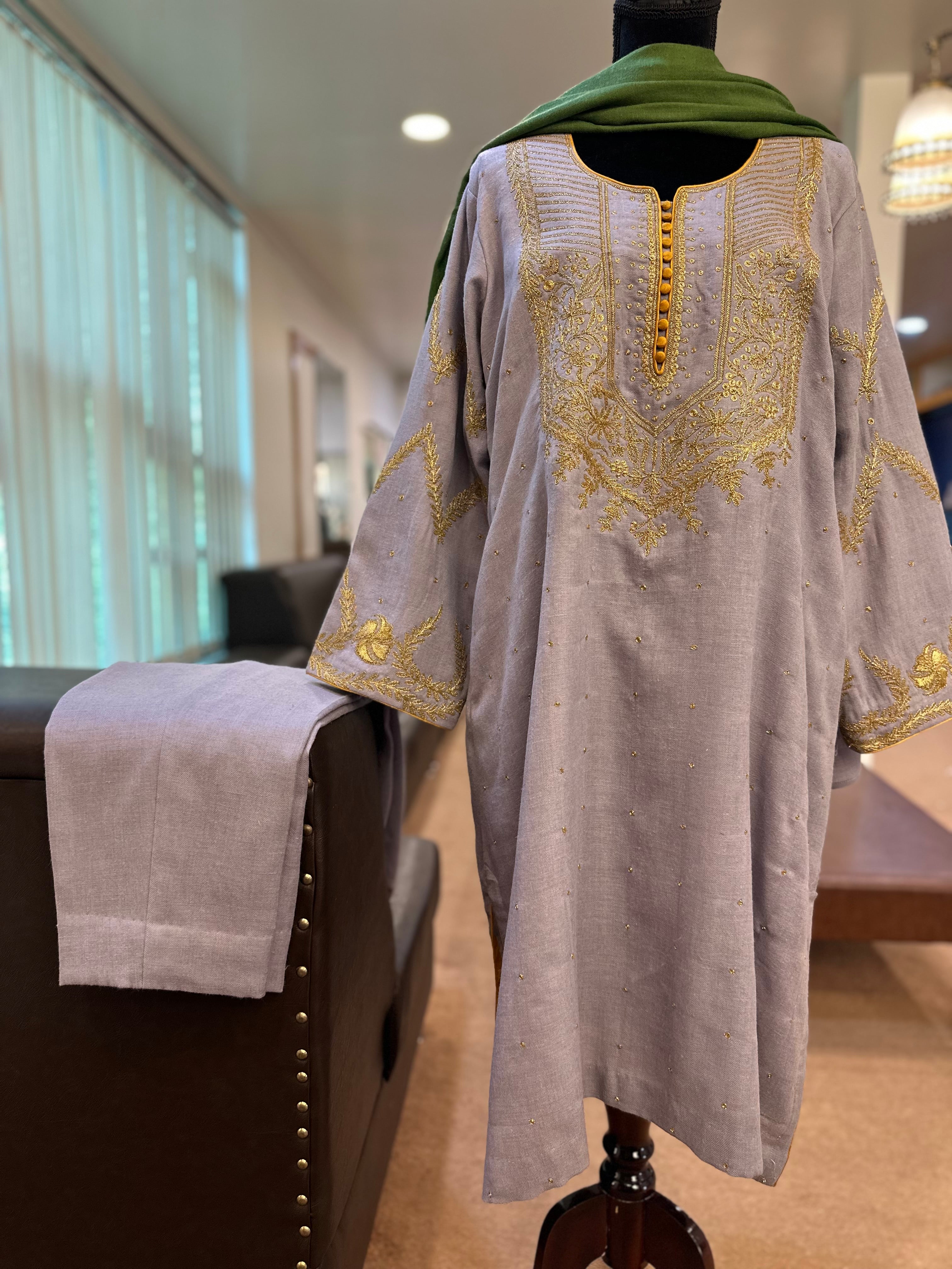 Purepashmina blend kurta set pwb320