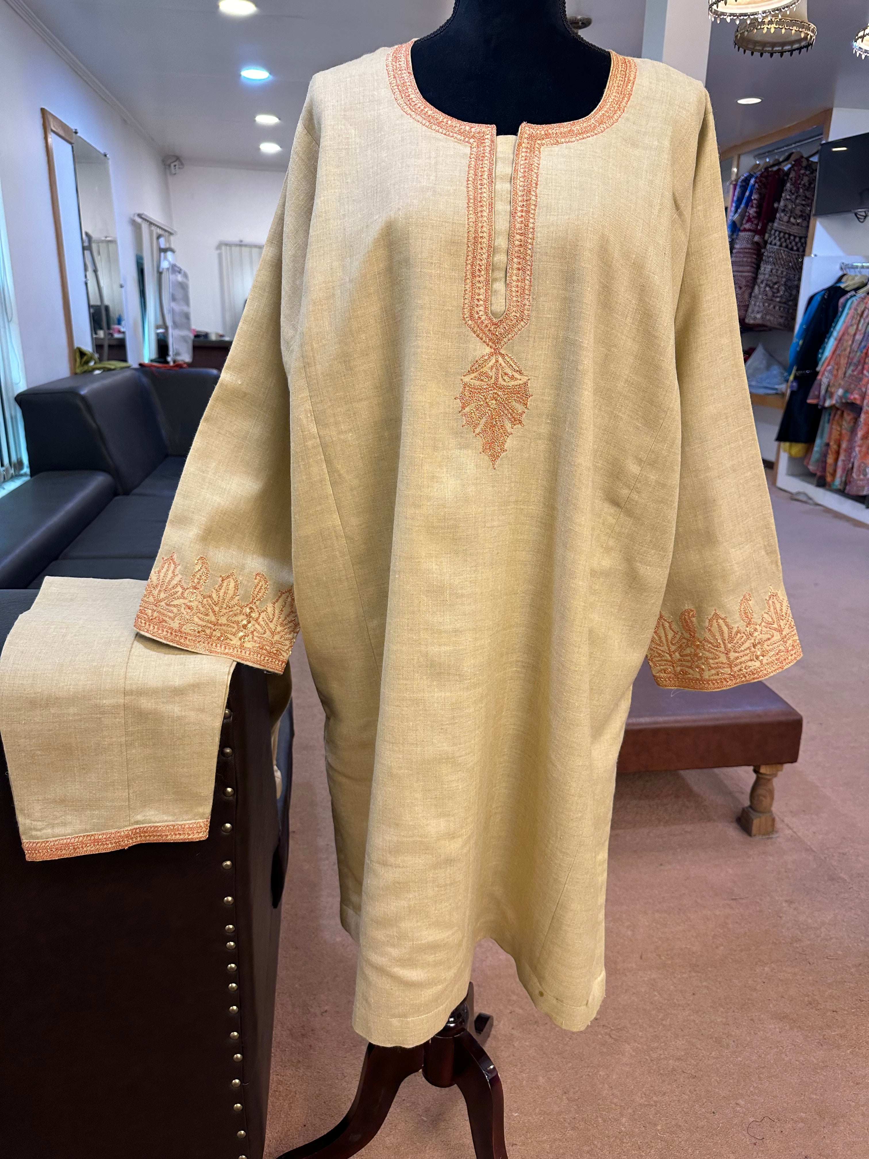 Purepashmina blend pheran set 2 piece