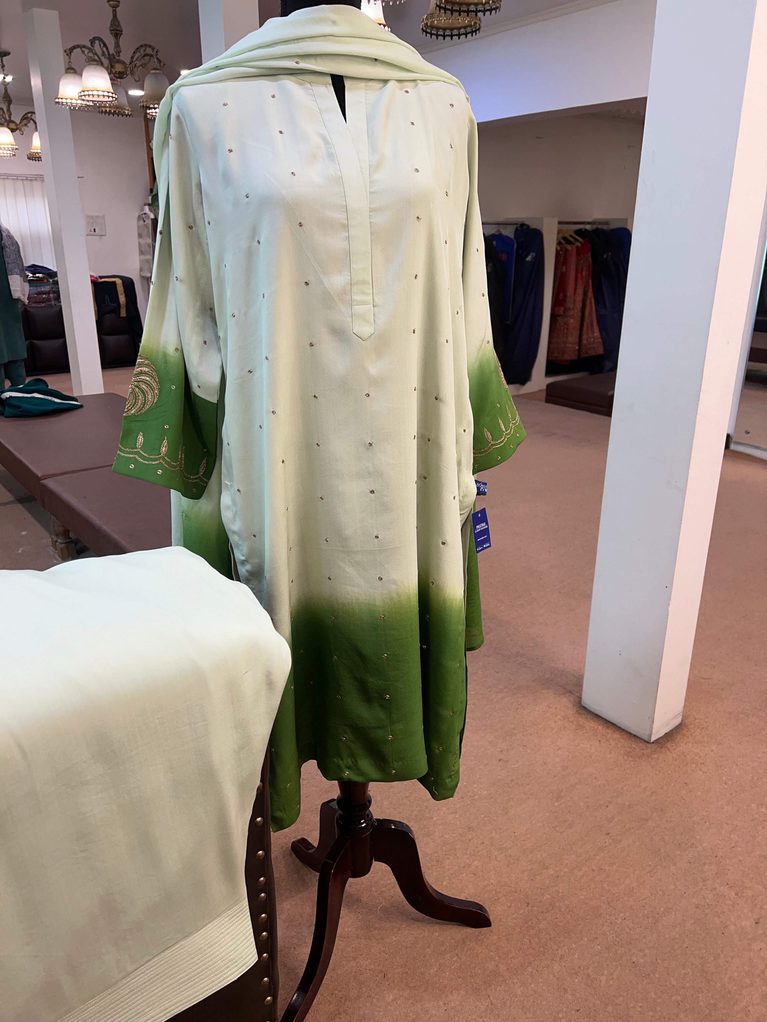 Pure crepe kurta set with Farshi Shalwar MTKS 789