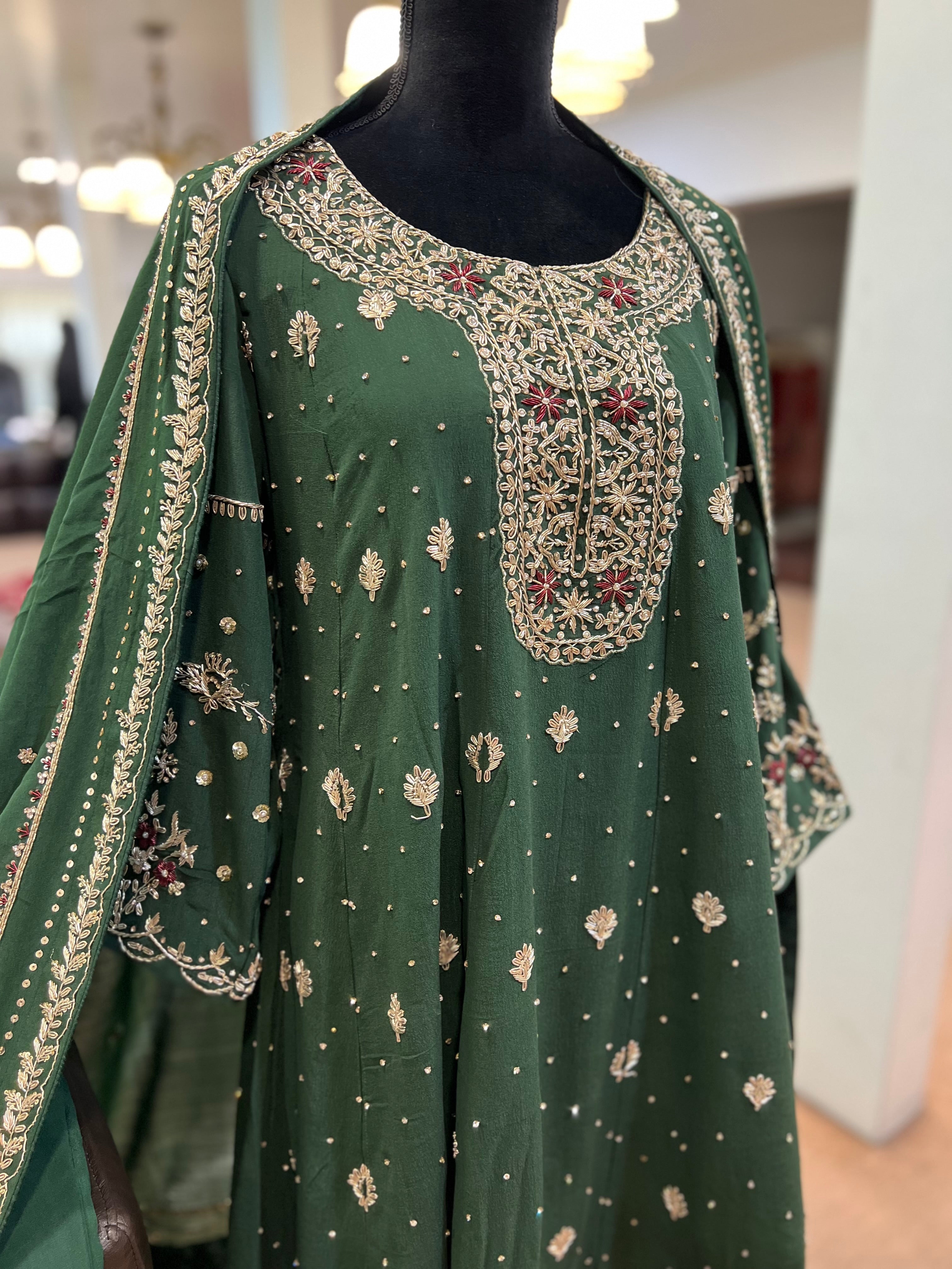 Hand embroidered kali dress 3pc stitched