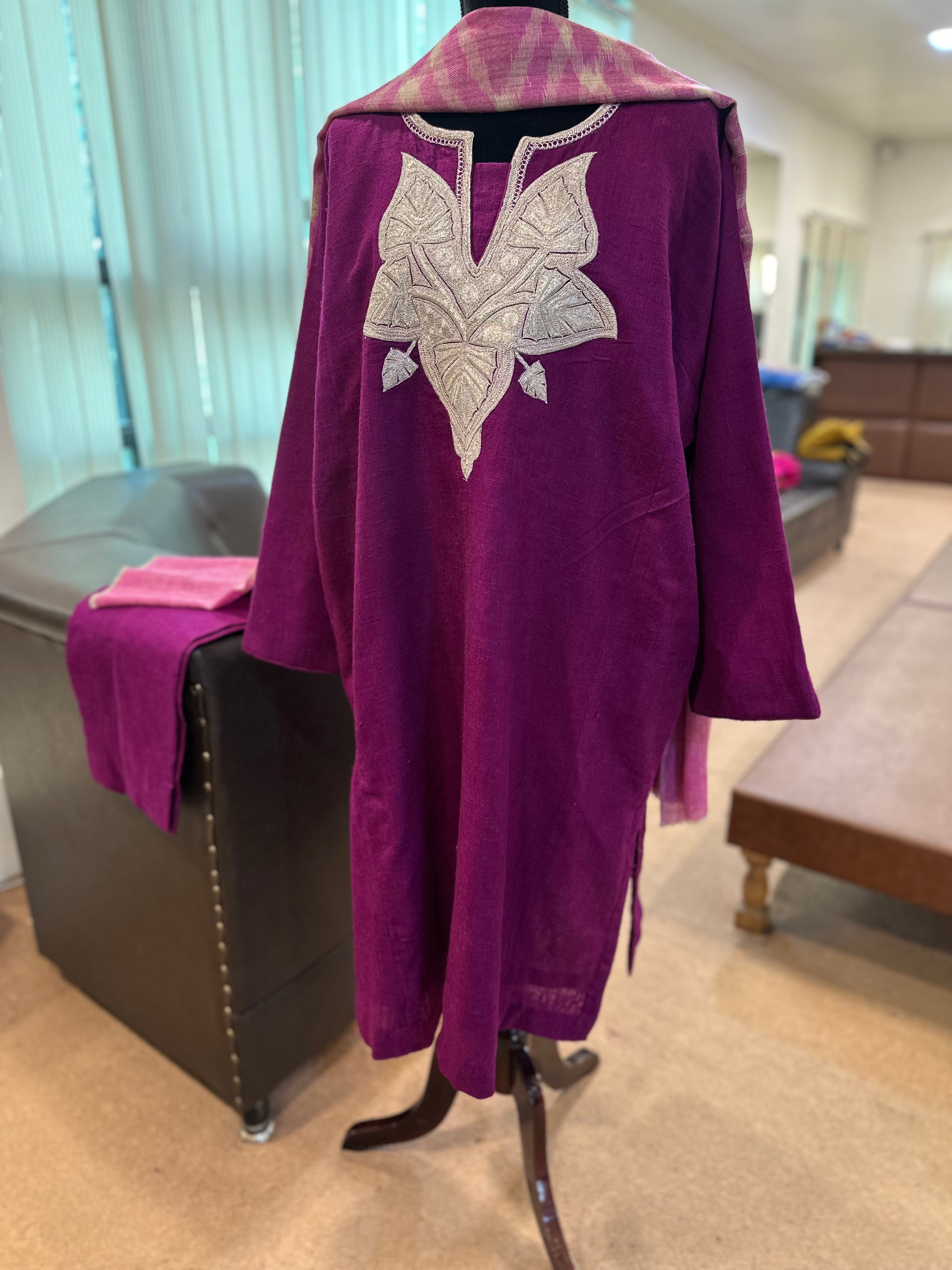 Purepashmina blend pheran set pwb484