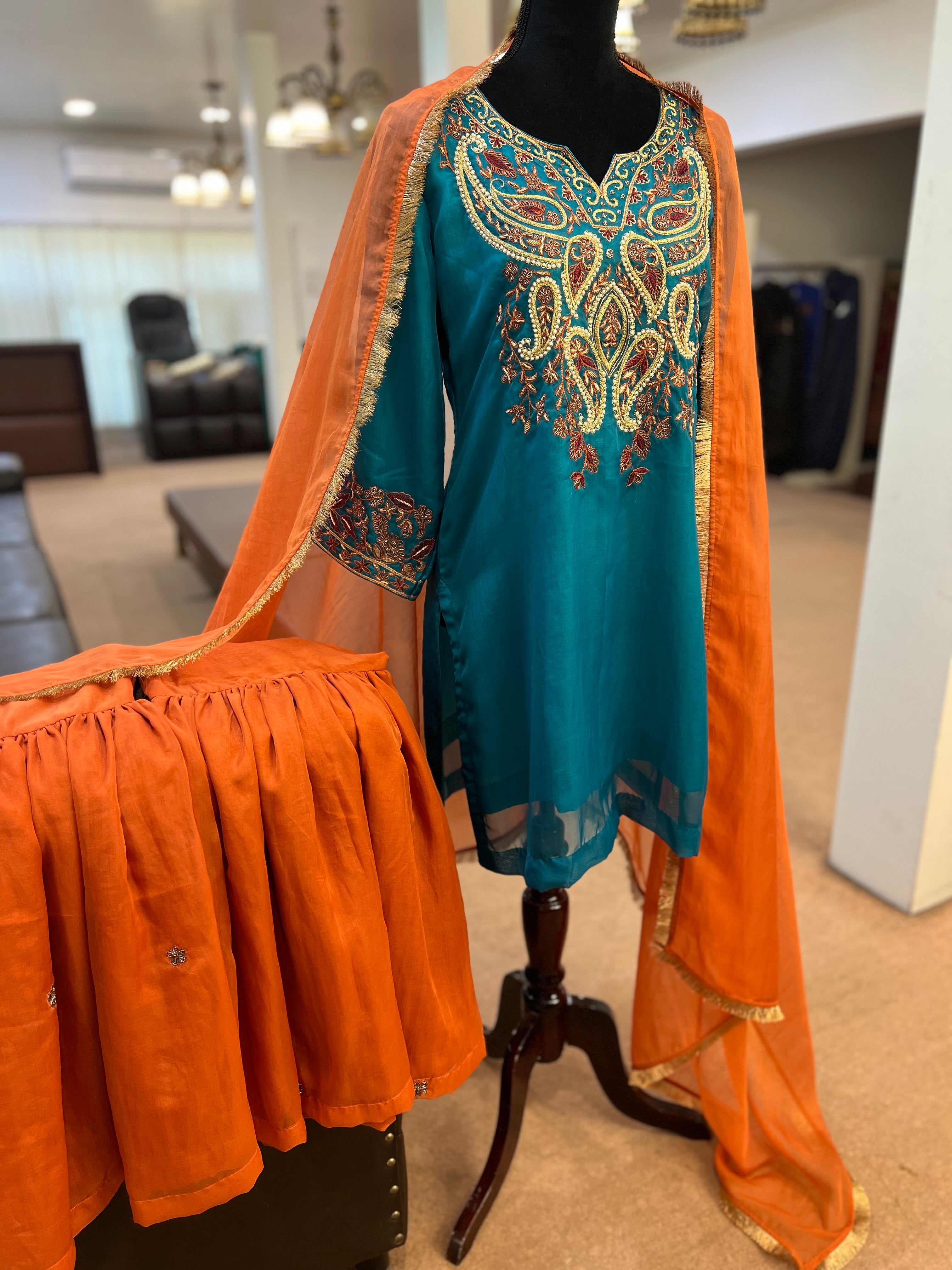 Organza gharara dress