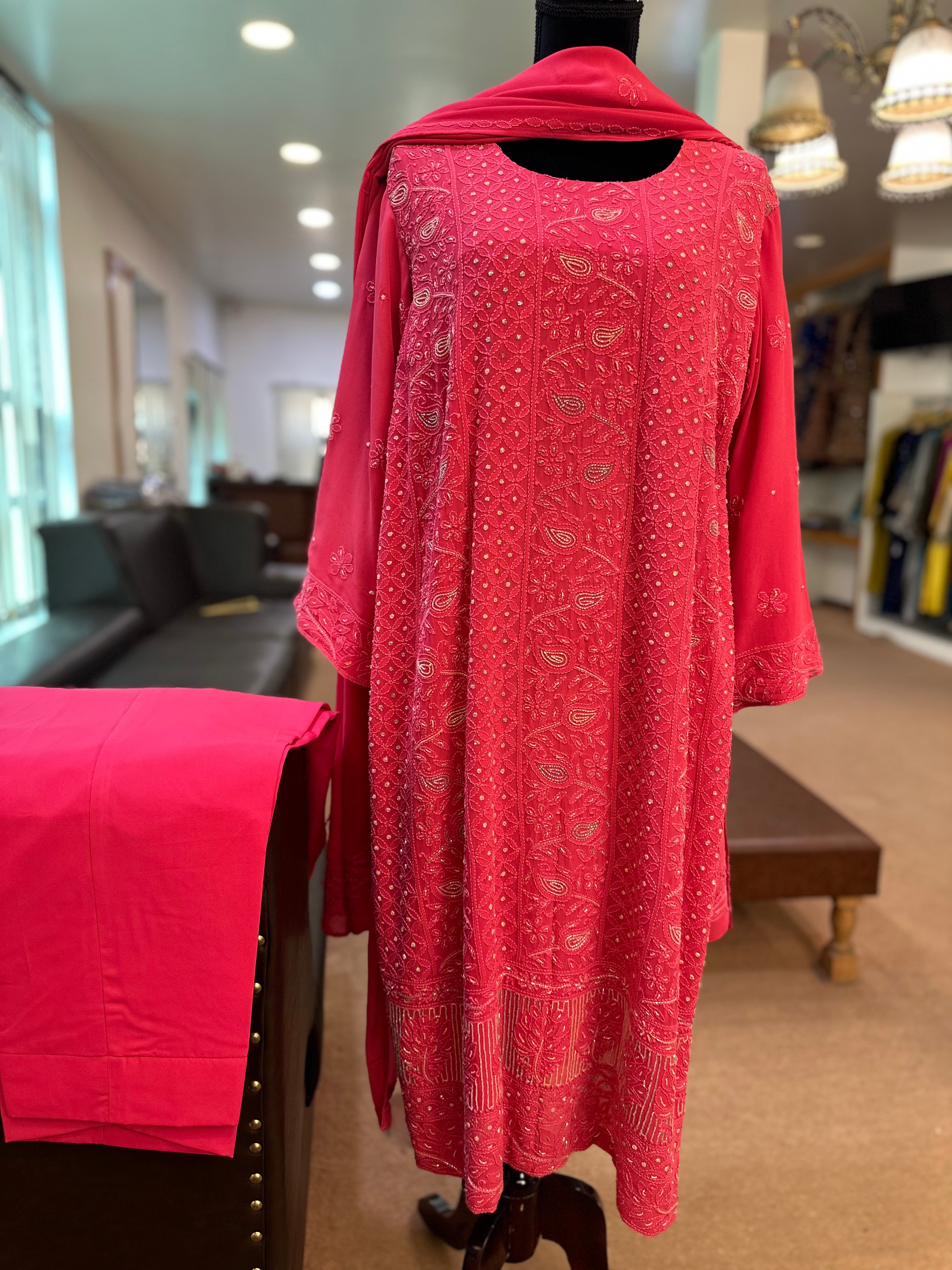 Handwork chickenkari suit Pbks855