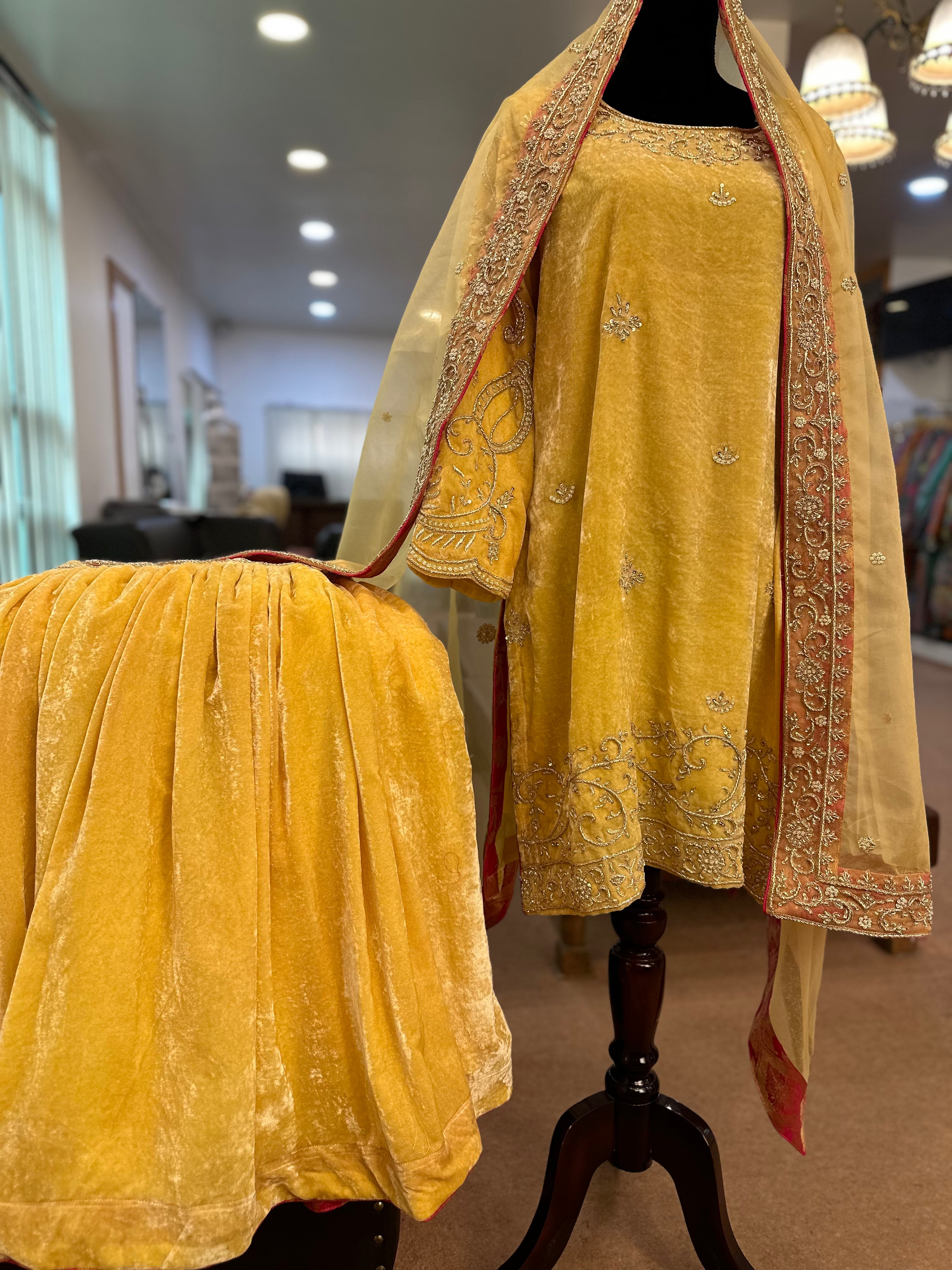 Handembroidered gharara set Pbks