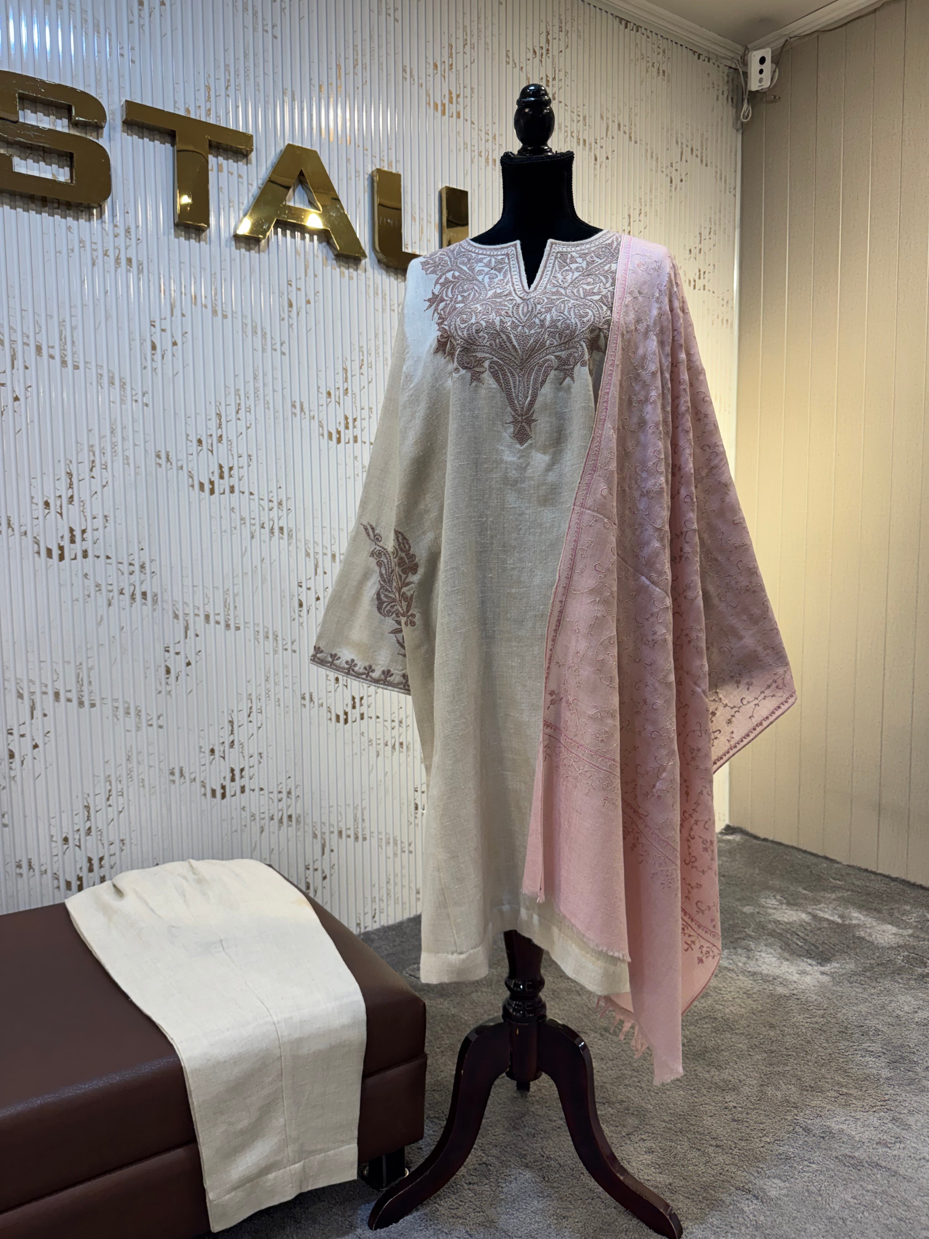 Purepashmina blend pheran set pwb602