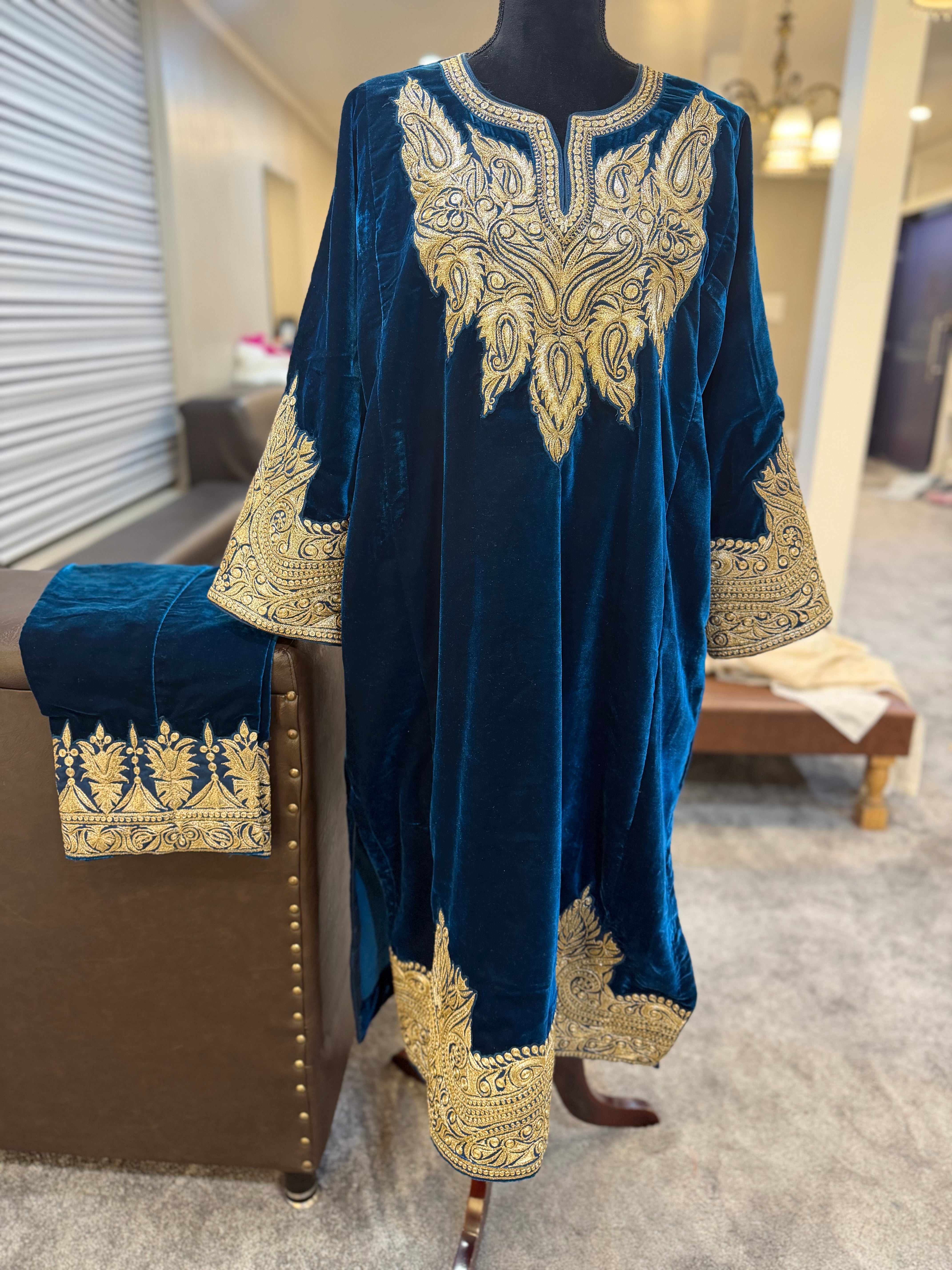Velvet pheran set 2 piece mtks848