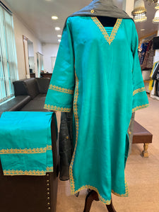 Pure silk tilla suit 3 piece mtks710