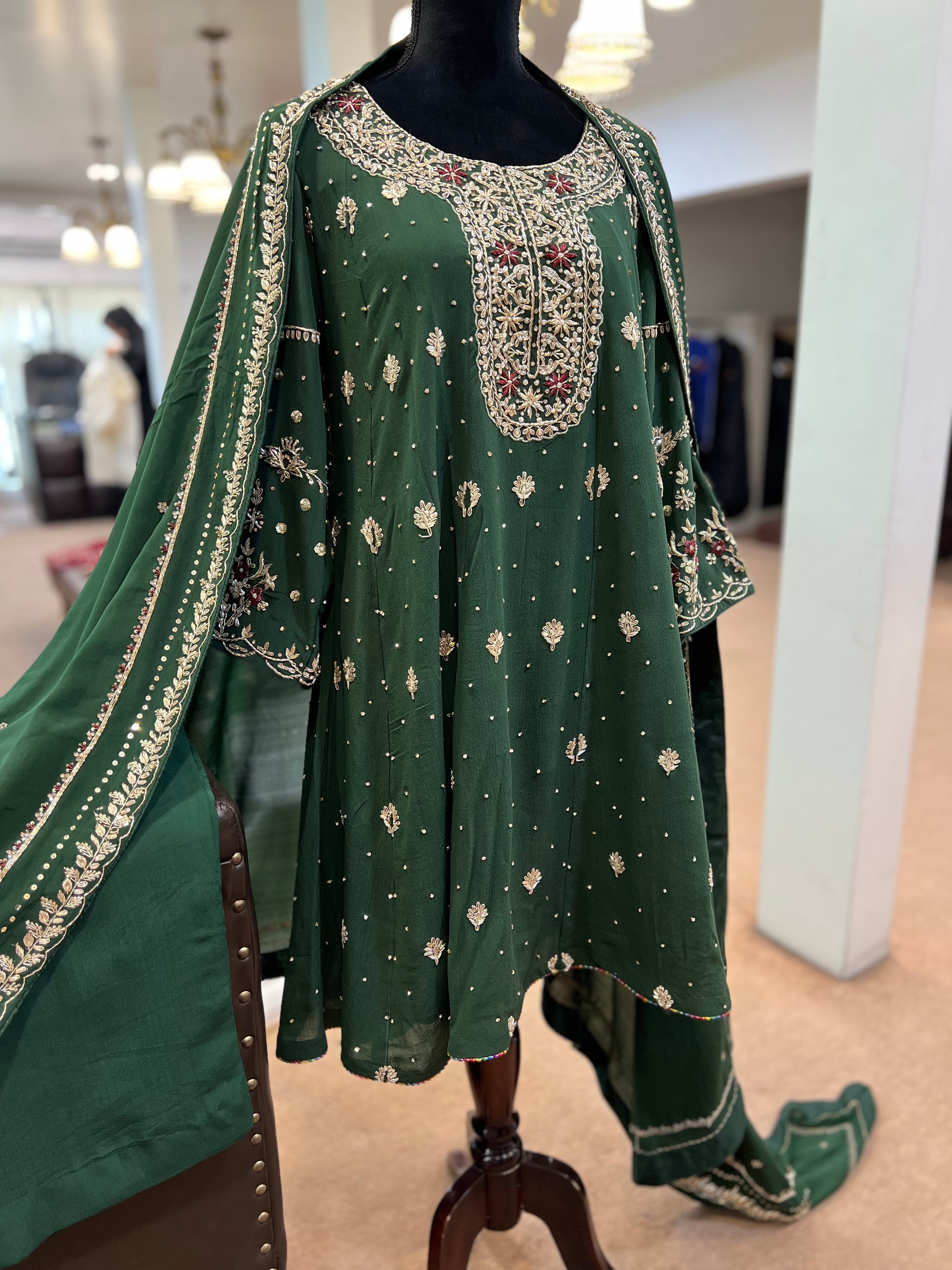 Hand embroidered kali dress 3pc stitched