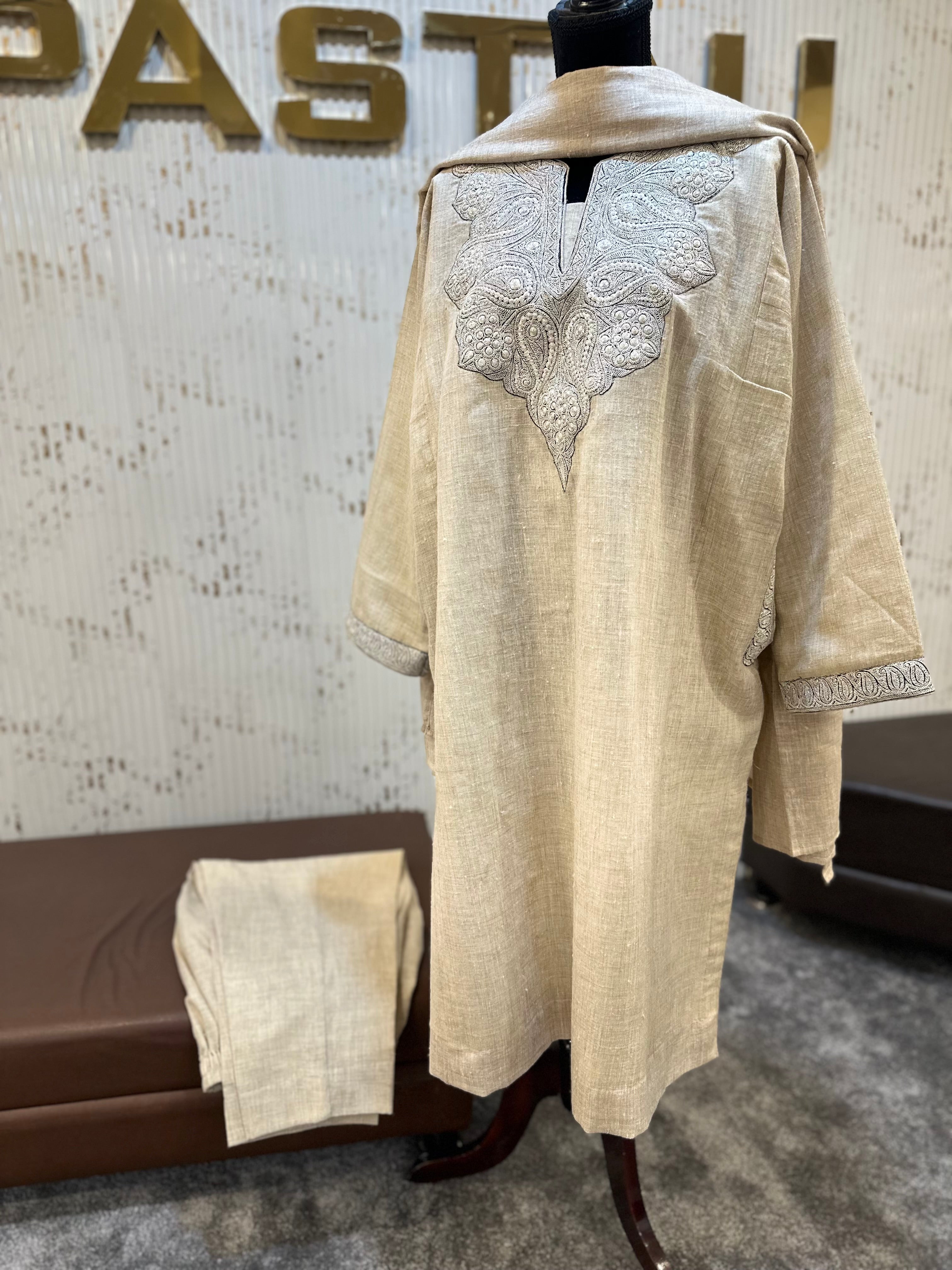 Purepashmina blend 3 pc pheran set pwb522