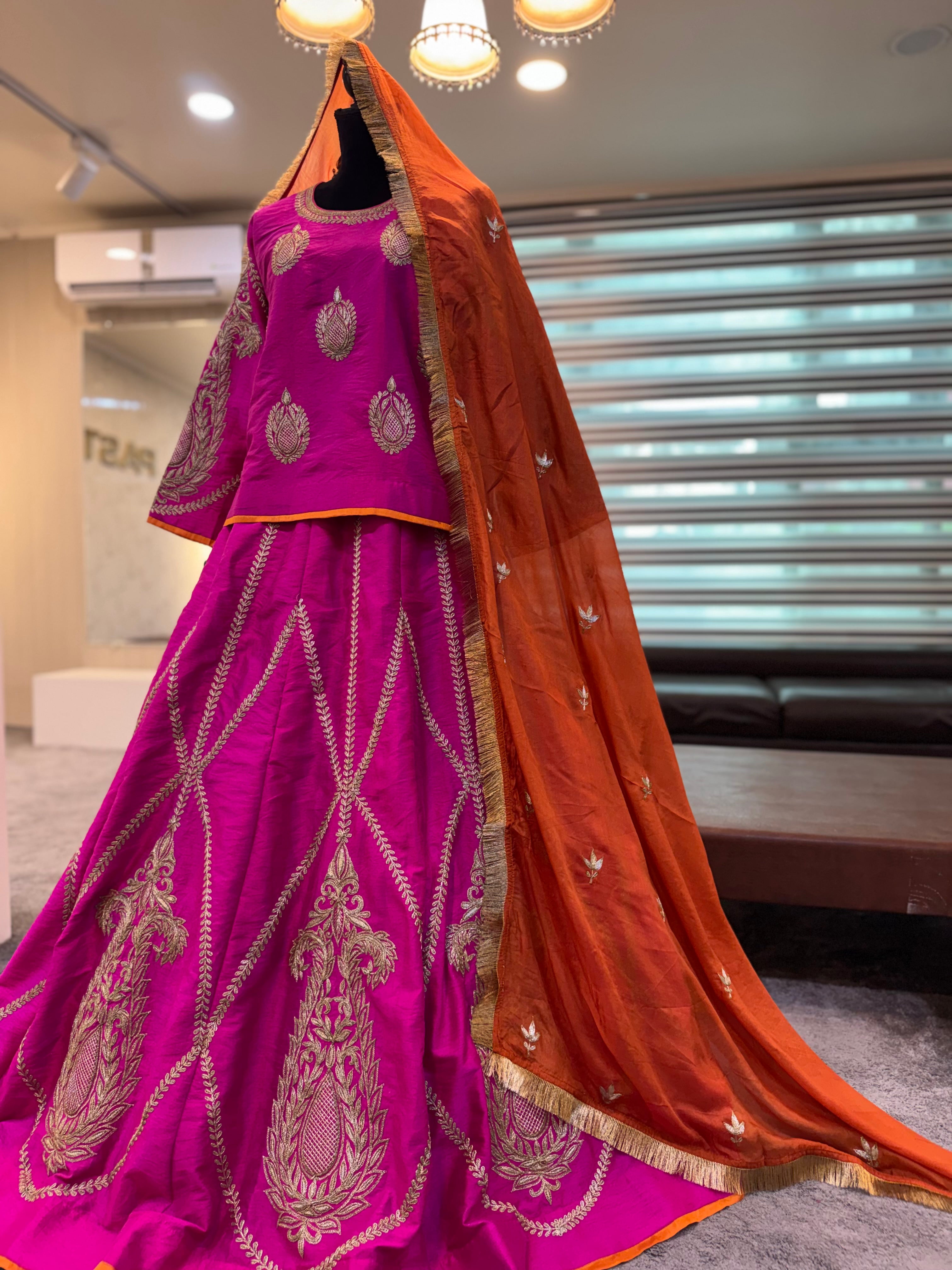 Tillawork lehanga hot pink