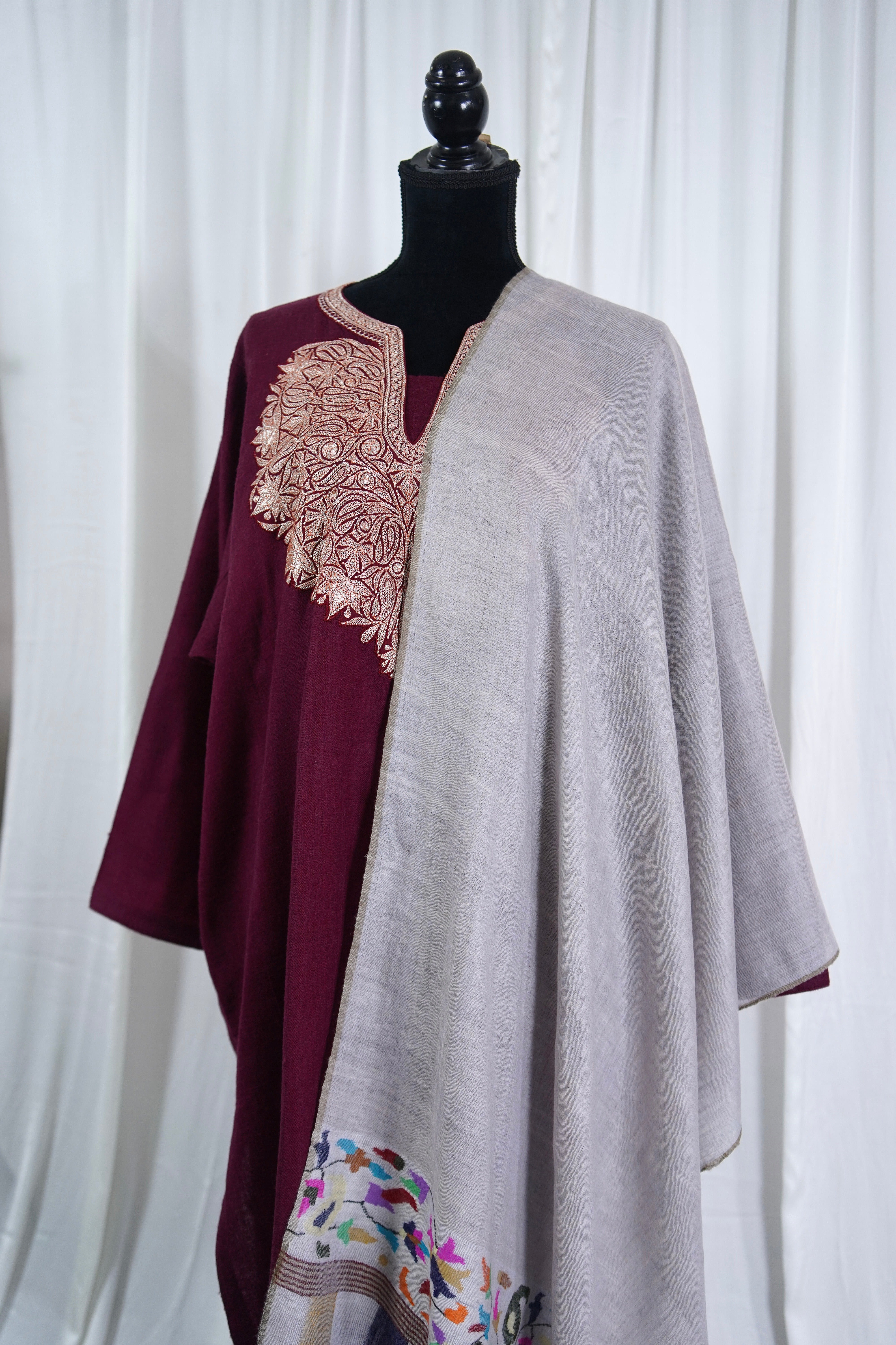 Purepashmina blend pheran set 2 pc pwb487