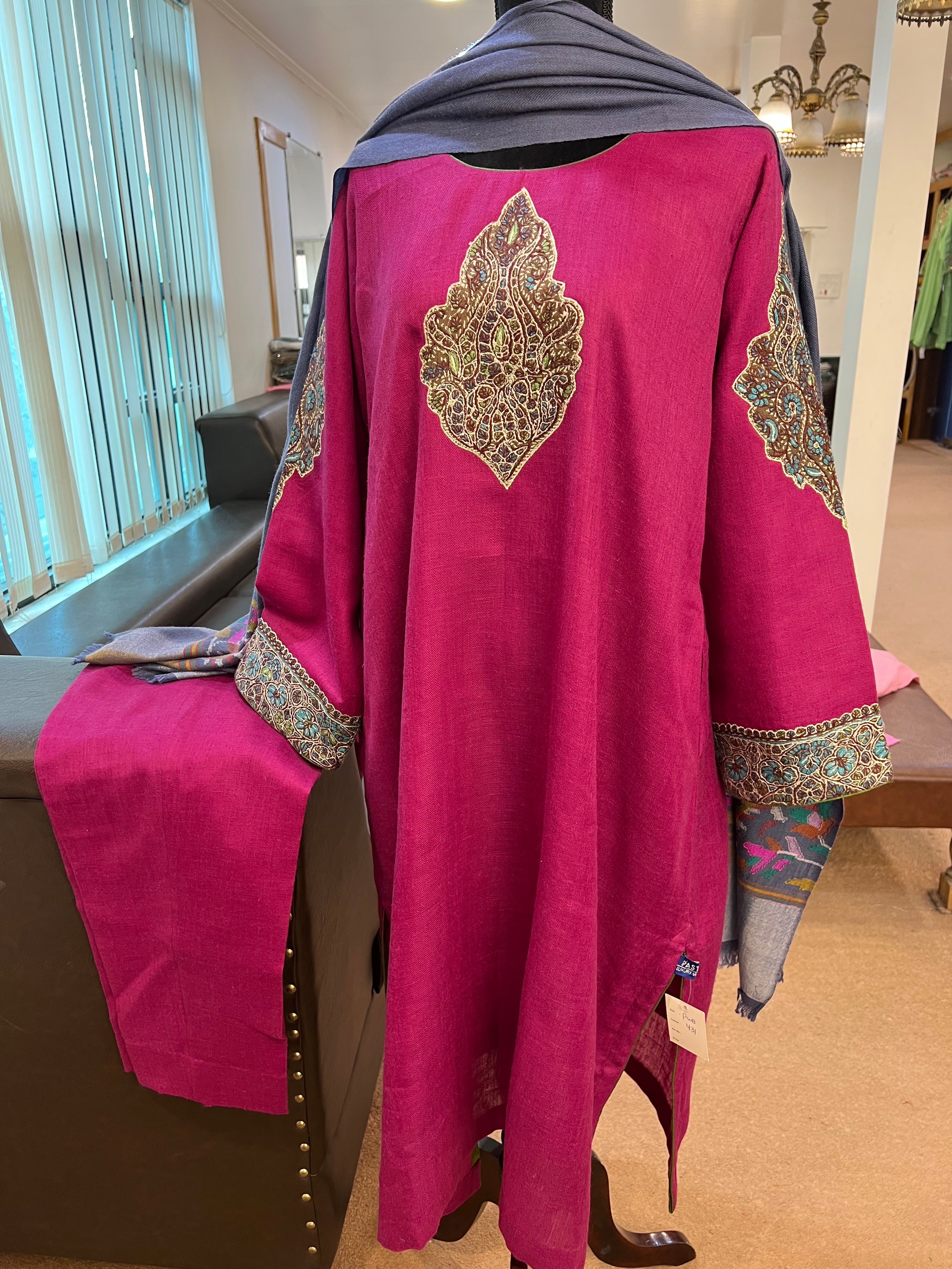 Pure pashmina blend 2pc stitched pwb431