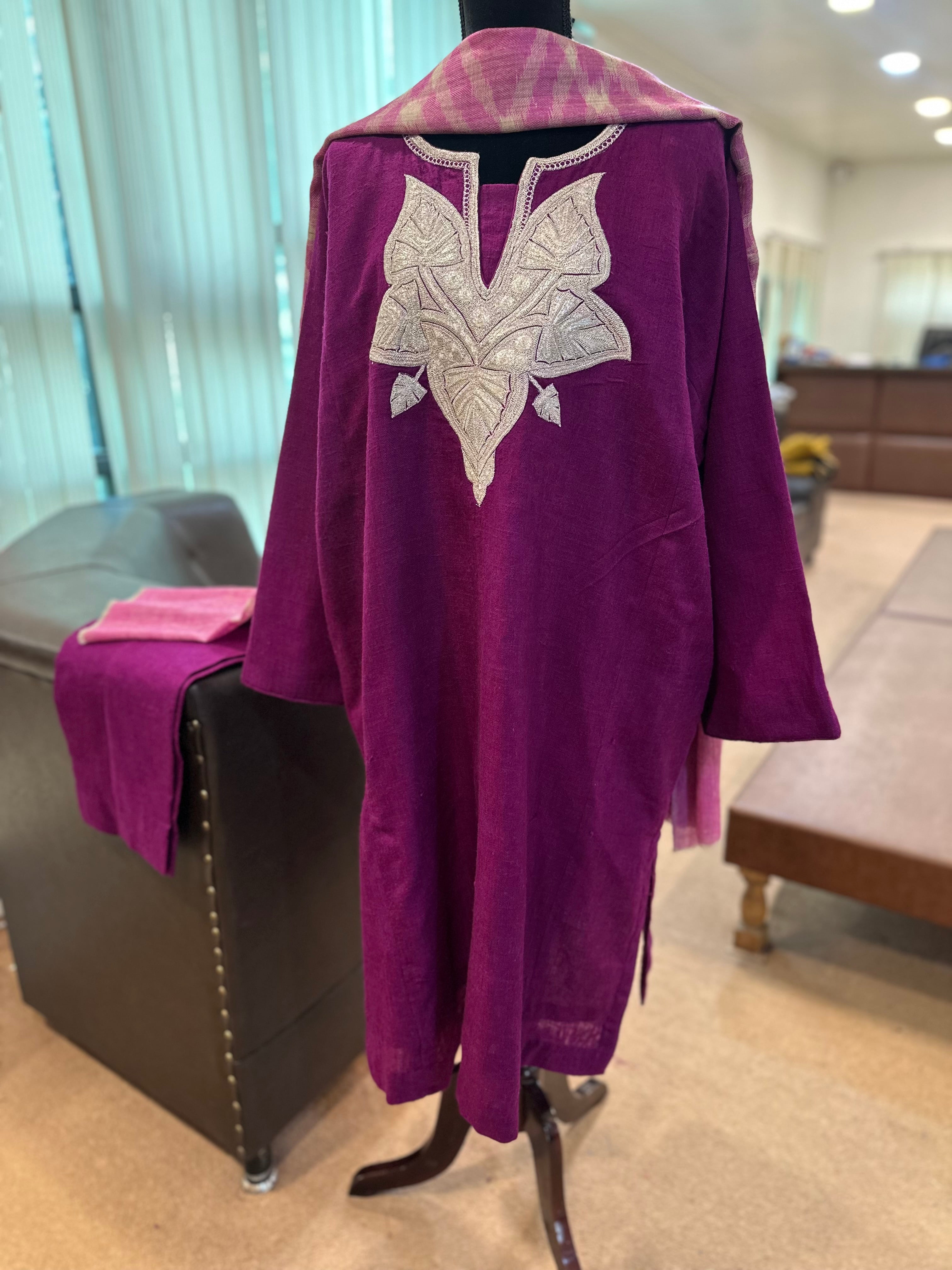 Purepashmina blend pheran set pwb484