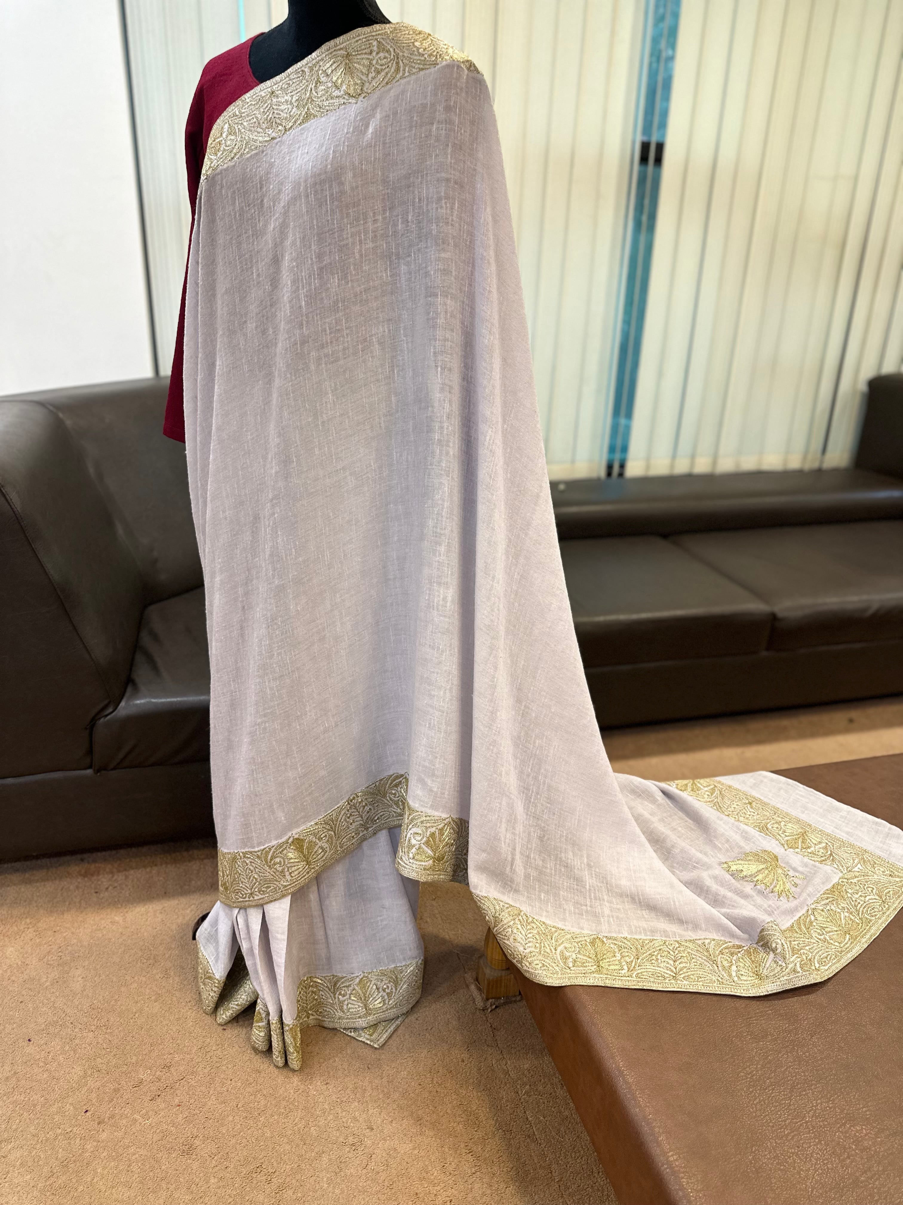 Purepashmina blend saree