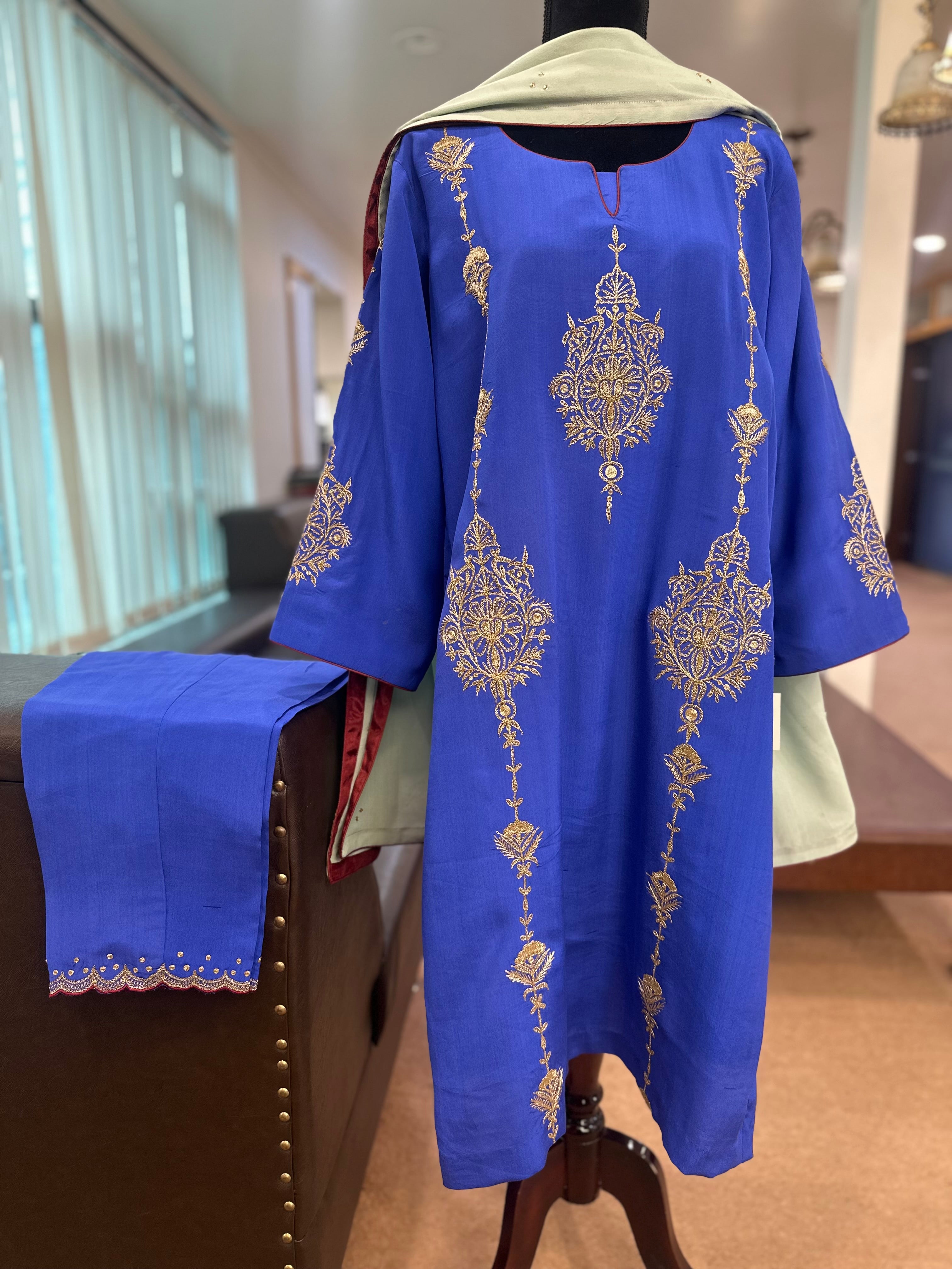 Purecrepe 3 piece kurta set mtks788