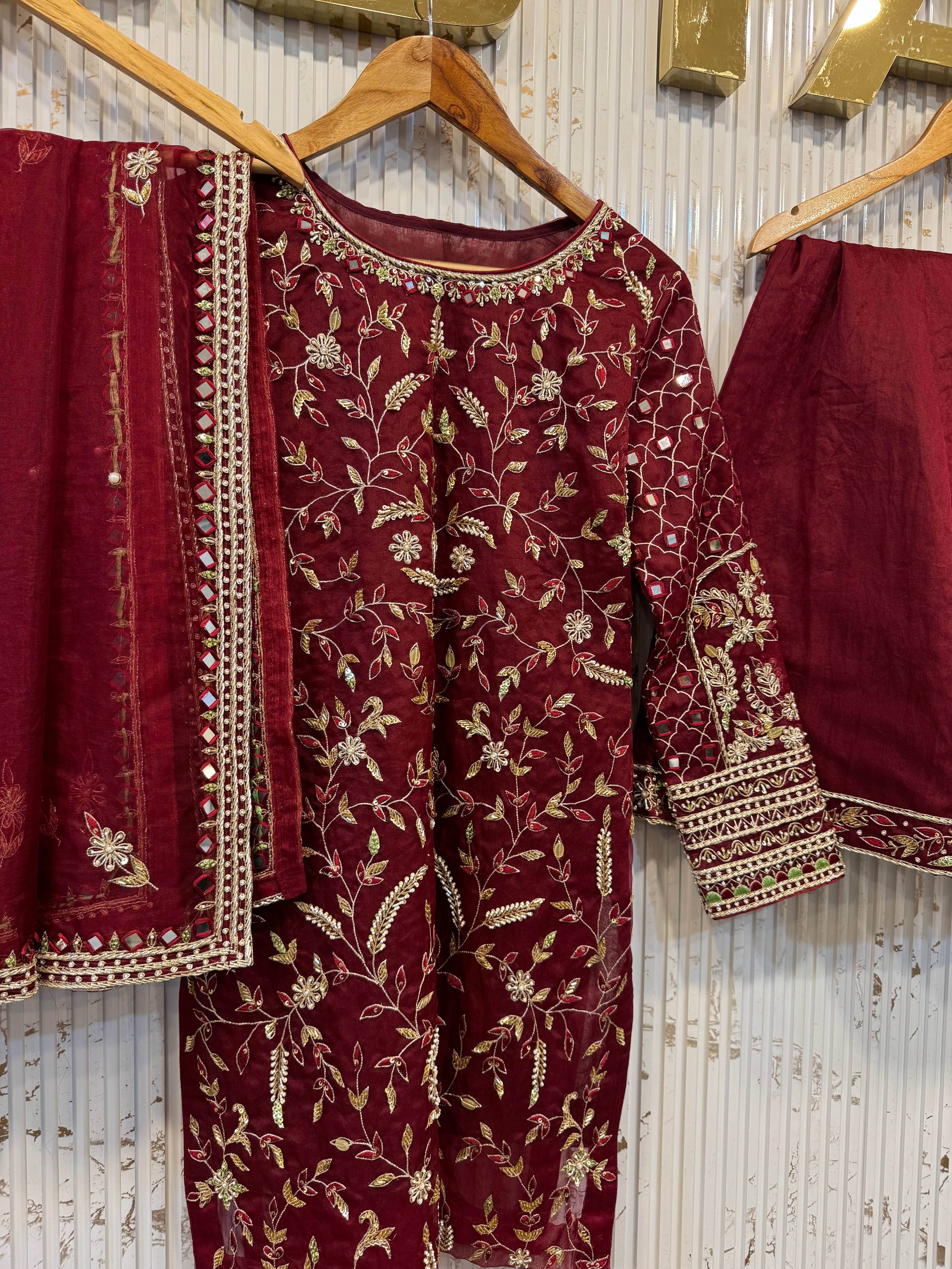 Handembroidered sharara set