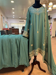 Sharara dress handembroidered