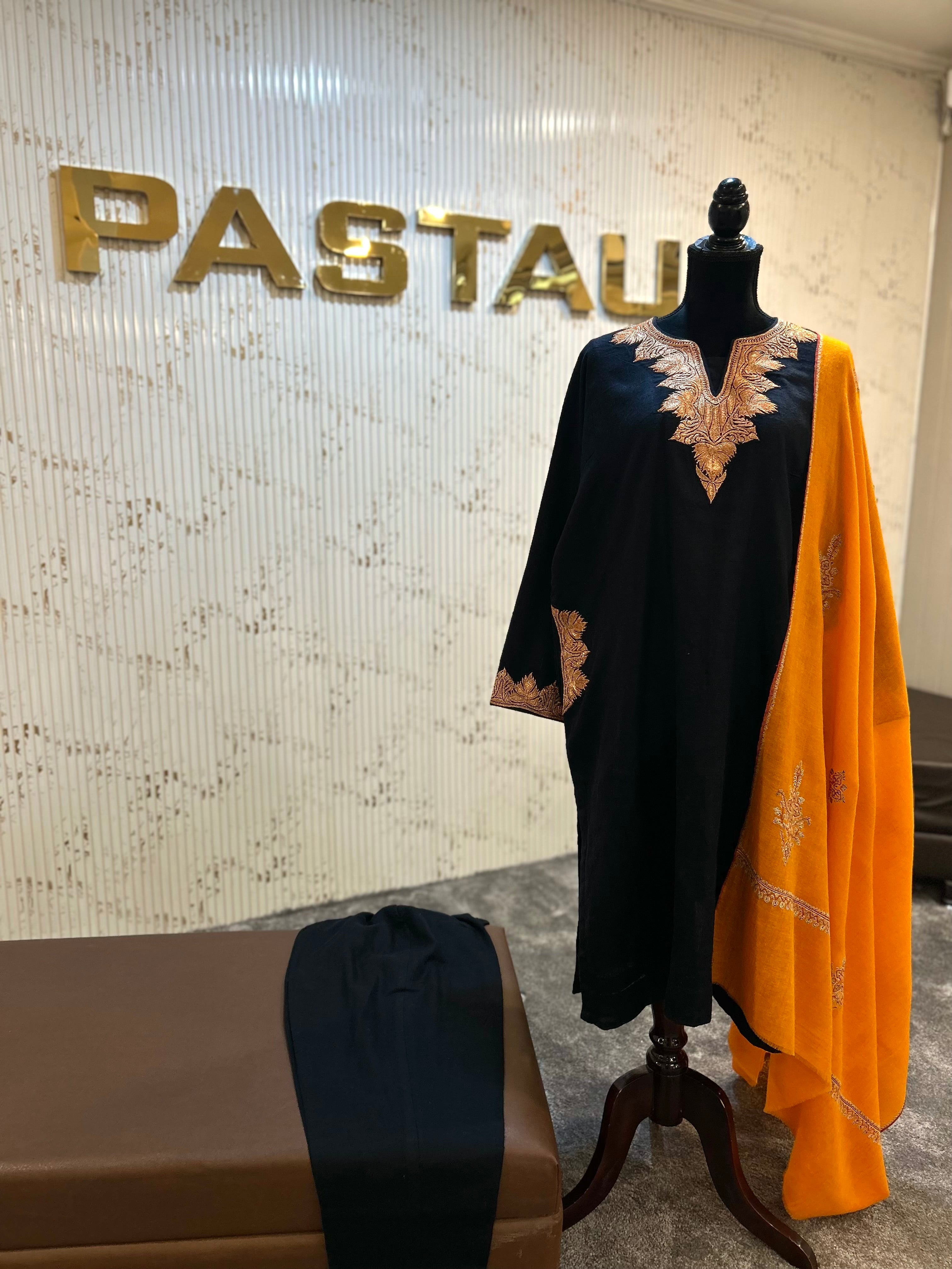 Pure pashmina blend hand tilla 2pc dress pwb520