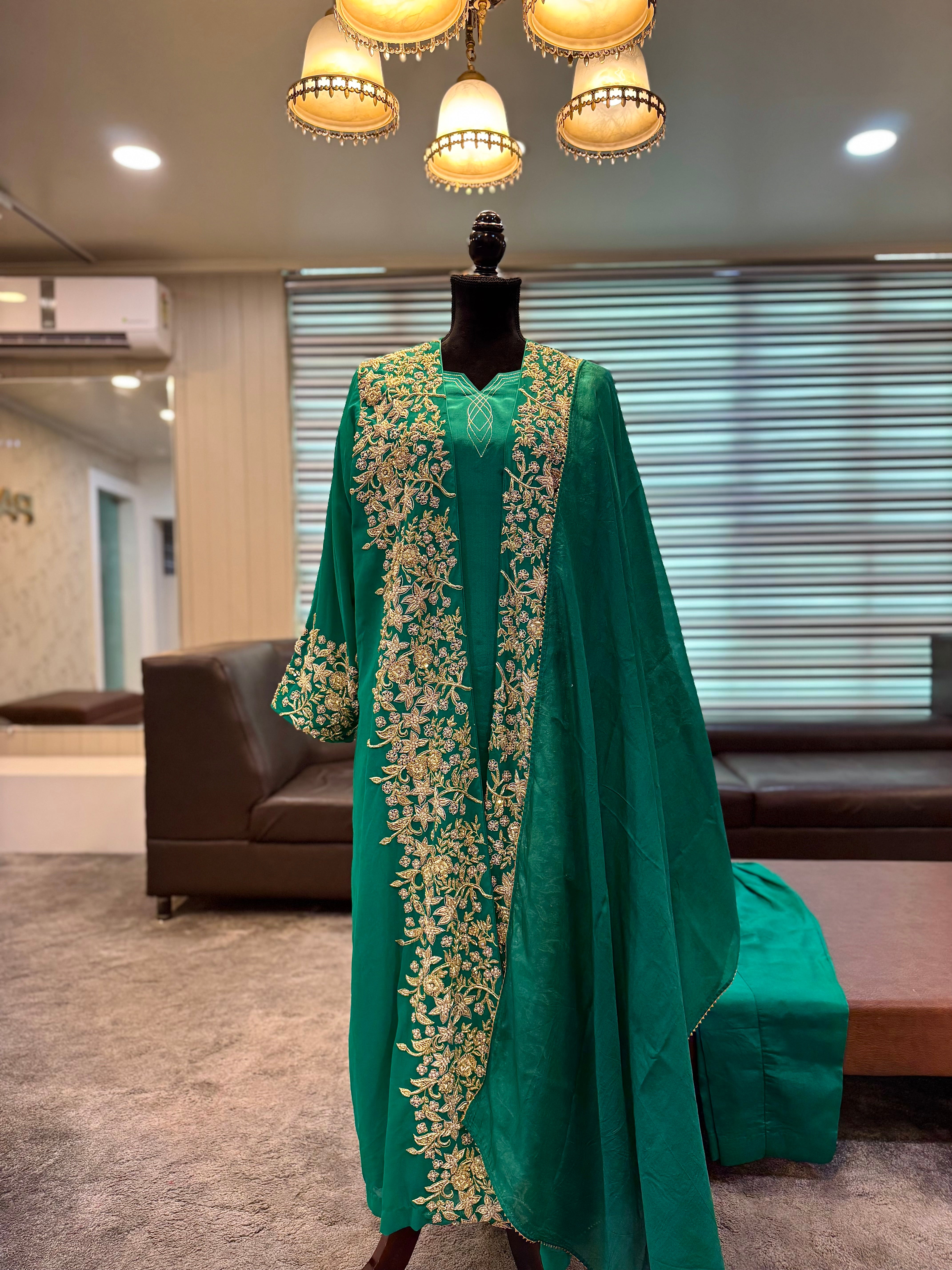 Puresilk dress with shrug pbks138